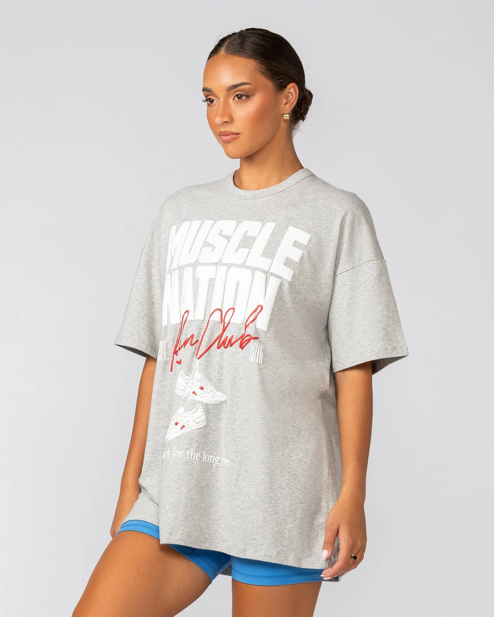 Sports Mode Oversized Tee - Light Grey Marl sold by Muscle Nation product image thumbnail 3