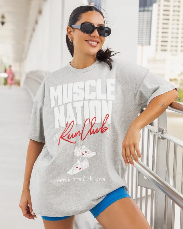 Sports Mode Oversized Tee - Light Grey Marl sold by Muscle Nation