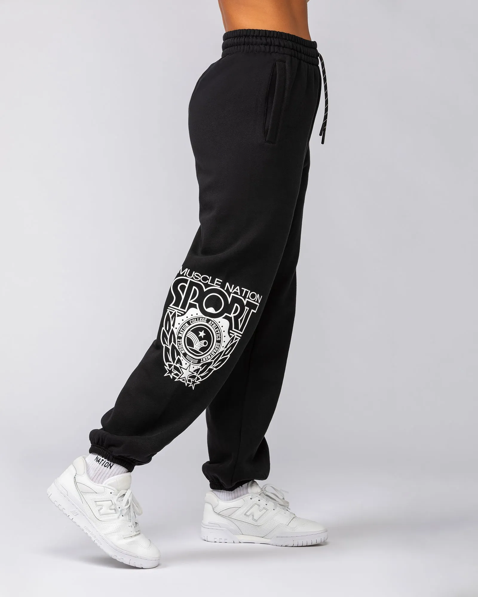 Athletics Slouchy Trackies - Black sold by Muscle Nation product image thumbnail 2