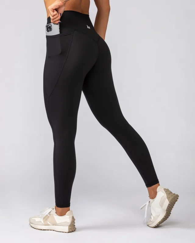 Liberty Pocket Ankle Length Leggings - Black sold by Muscle Nation