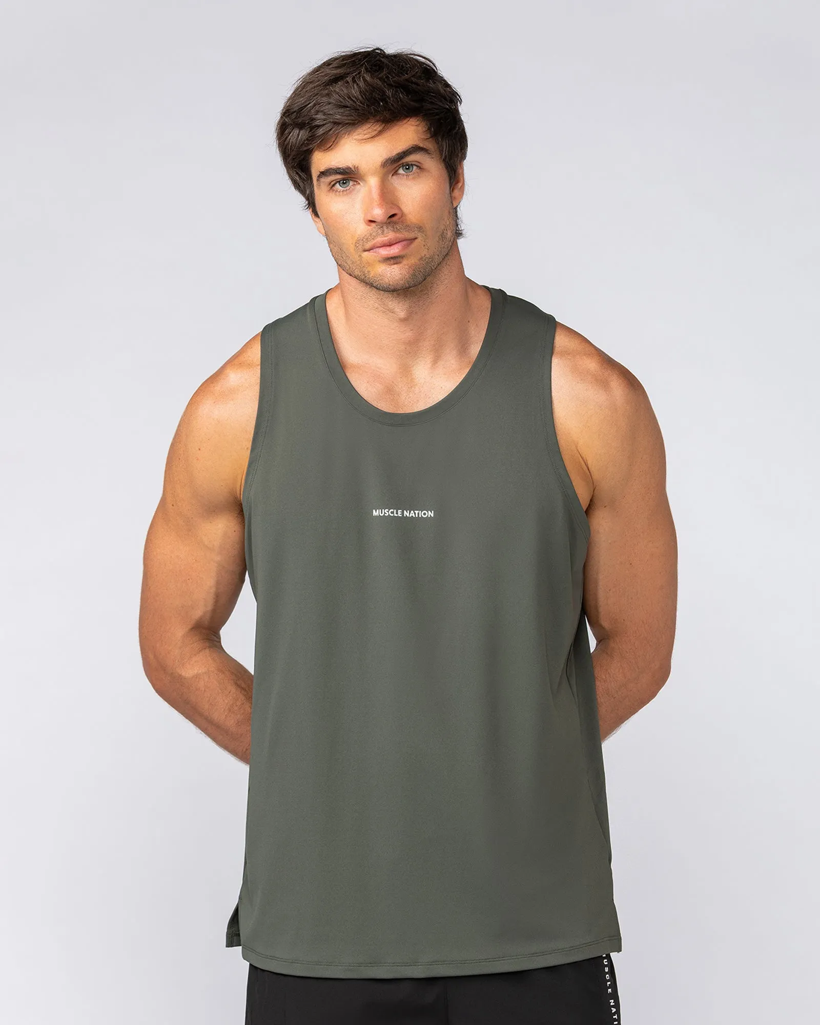 Active Training Tank - Dark Khaki sold by Muscle Nation