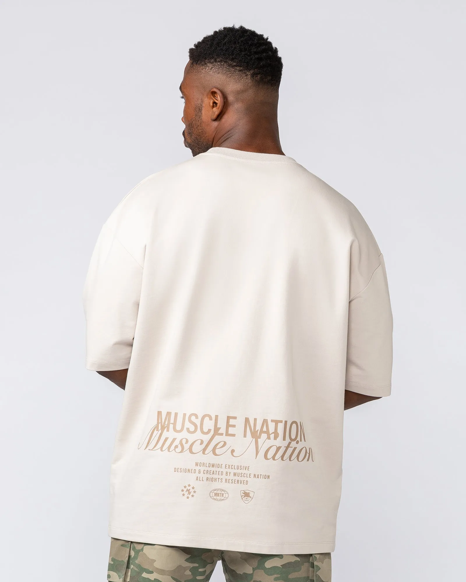 Loopback Oversized Tee - Cream sold by Muscle Nation product image thumbnail 4