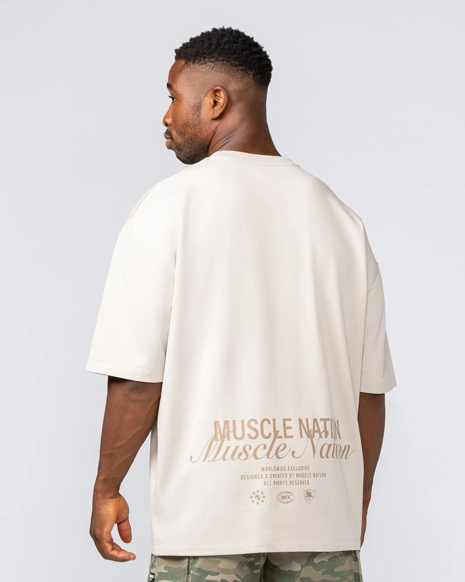 Loopback Oversized Tee - Cream sold by Muscle Nation product image thumbnail 5