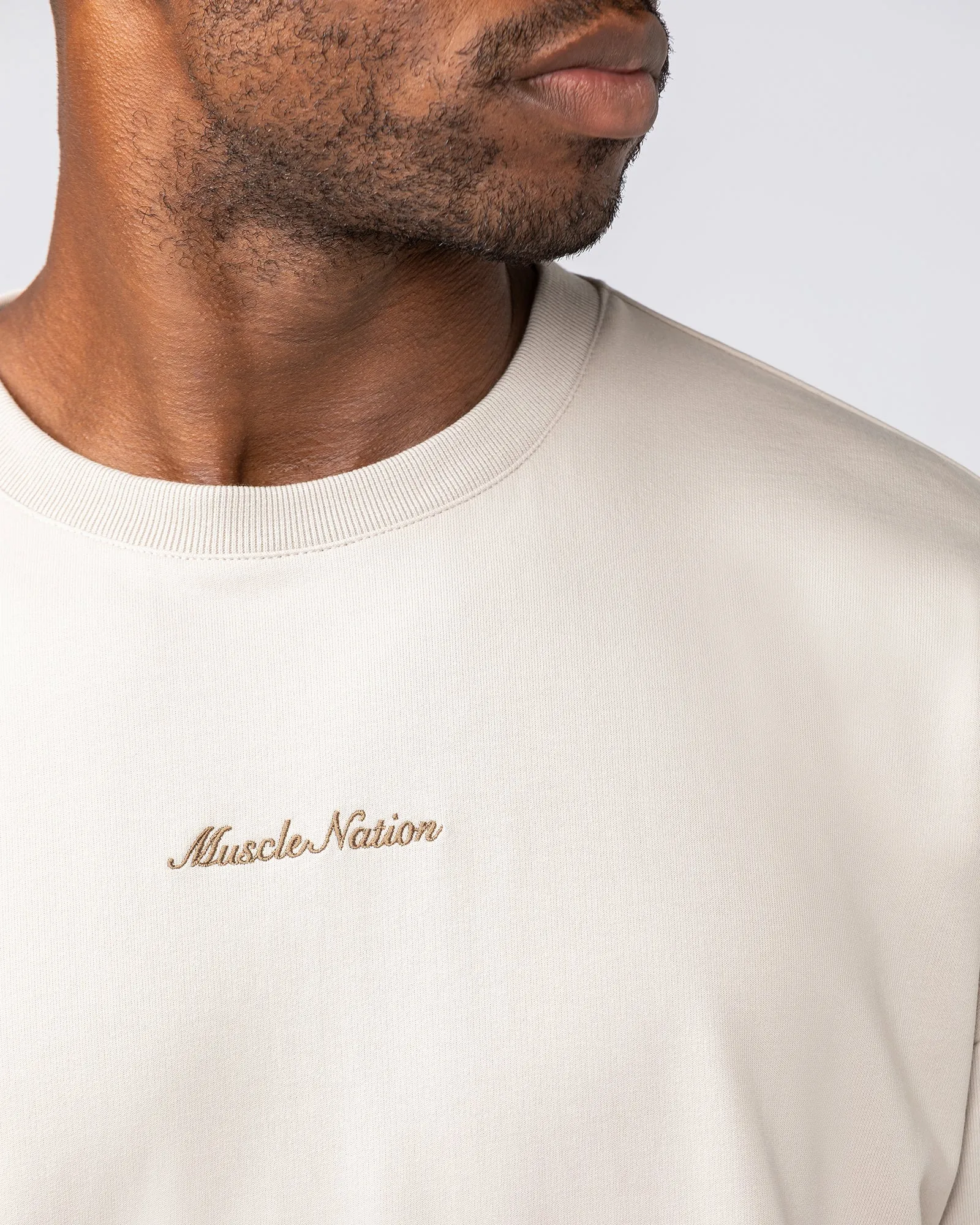 Loopback Oversized Tee - Cream sold by Muscle Nation product image thumbnail 2