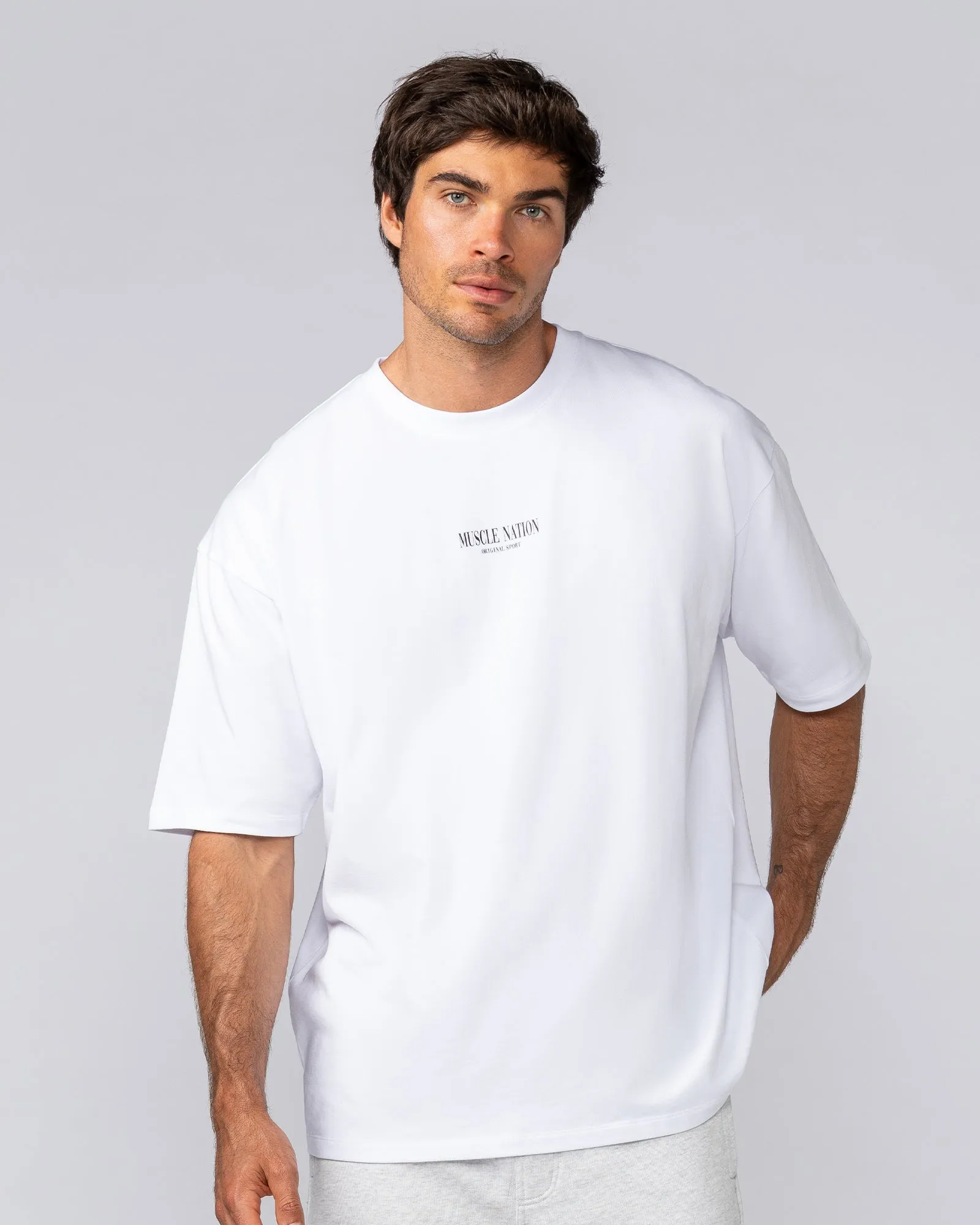 Weekender Oversized Tee - White sold by Muscle Nation