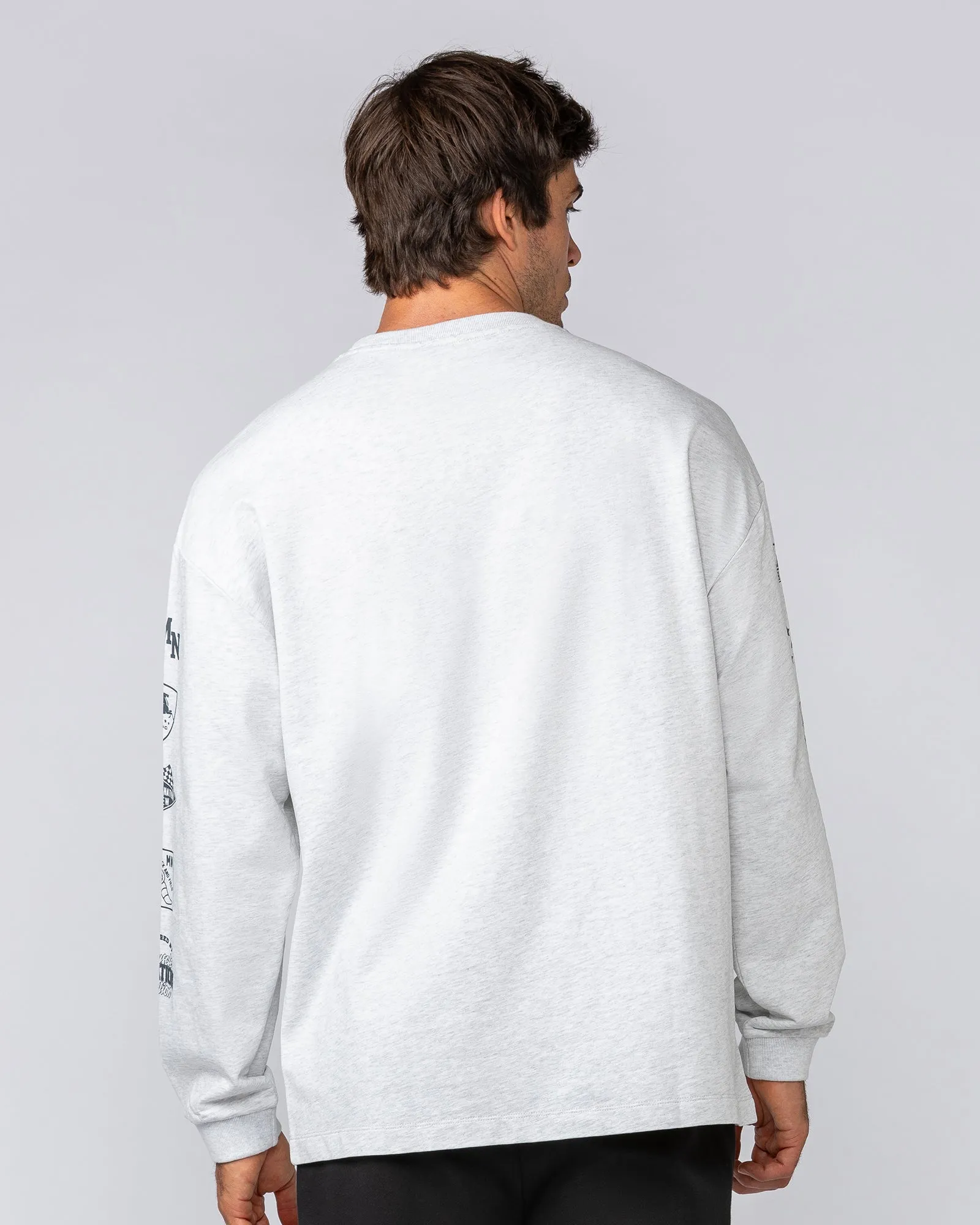 Alpha Loopback Oversized Mens Long Sleeve - Snow Grey Marl sold by Muscle Nation product image thumbnail 4