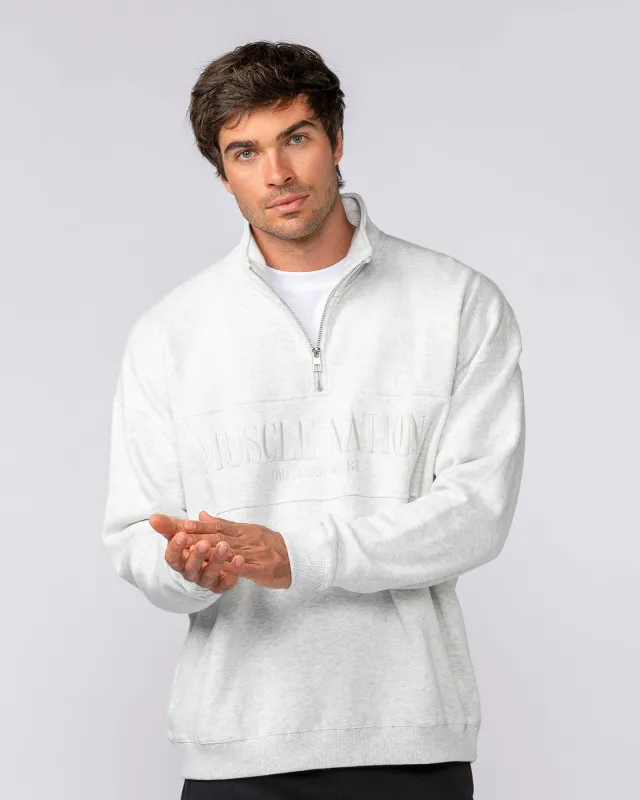 Prep Quarter Zip Through - Snow Grey Marl made by Muscle Nation