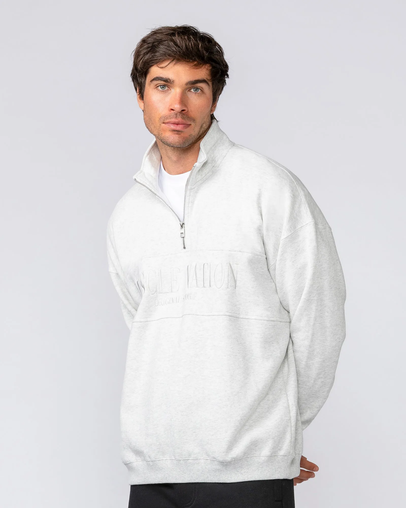 Prep Quarter Zip Through - Snow Grey Marl sold by Muscle Nation product image thumbnail 2