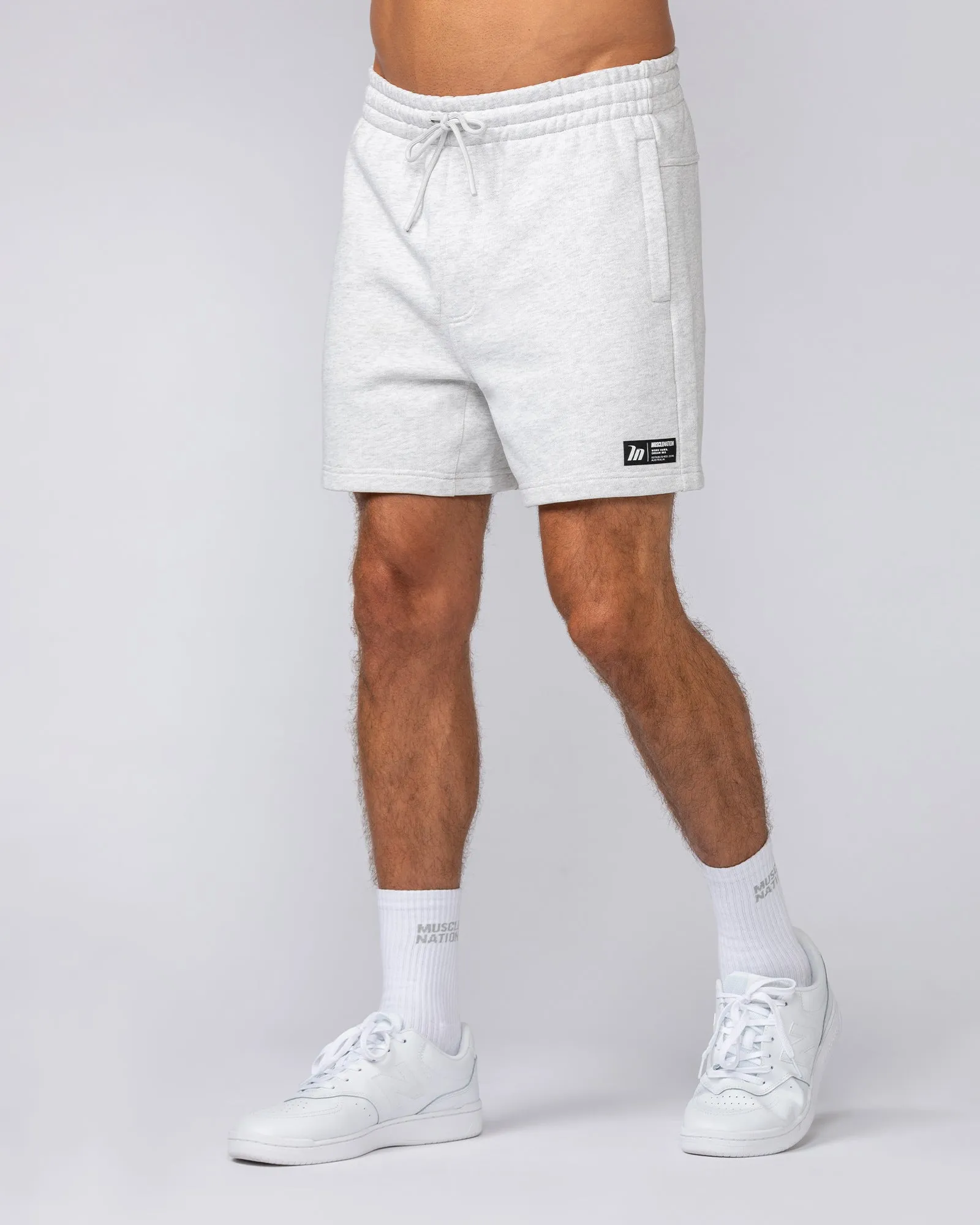 Sweat 5" Shorts - Snow Grey Marl sold by Muscle Nation