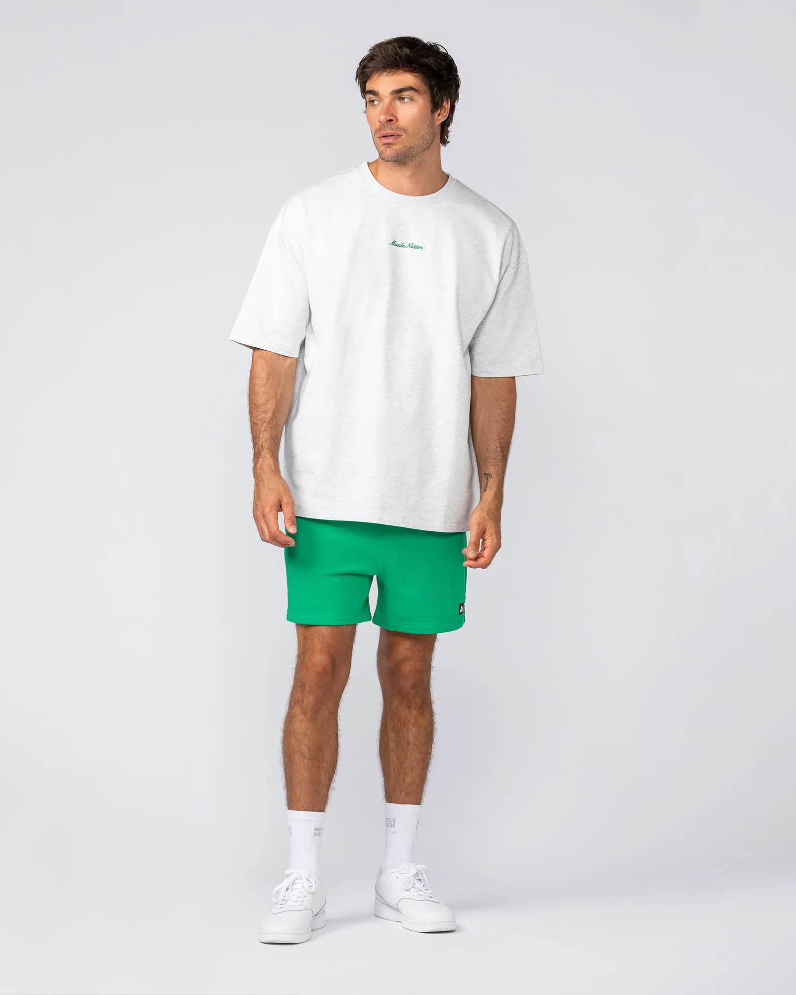 Loopback Oversized Tee - Snow Grey Marl sold by Muscle Nation product image thumbnail 5