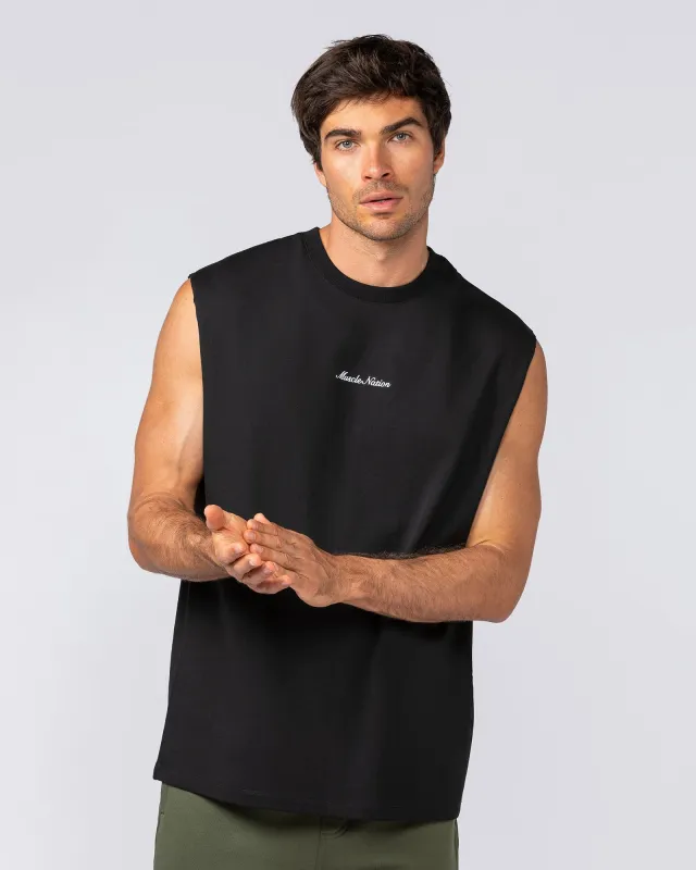 Loopback Muscle Tank - Black sold by Muscle Nation