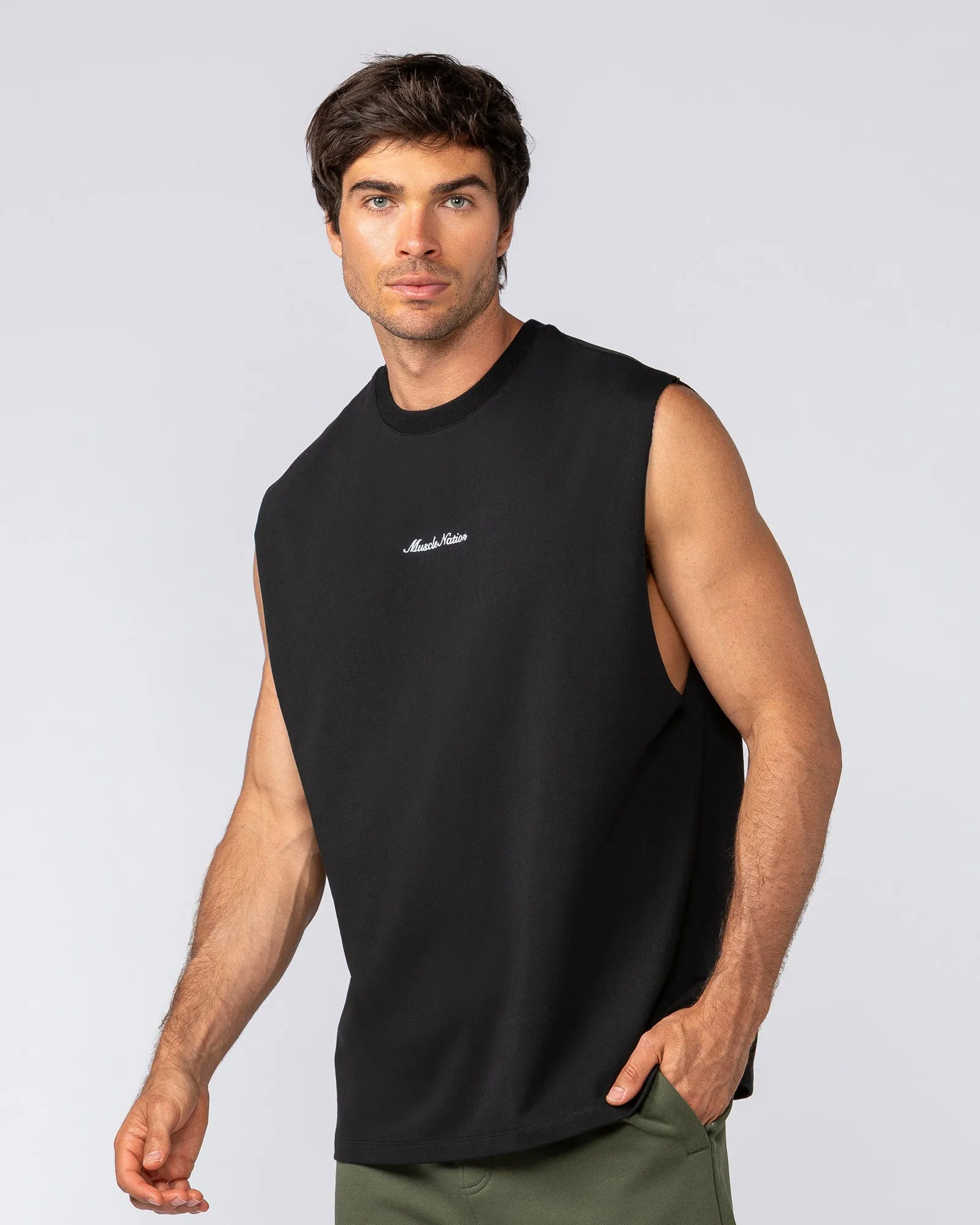 Loopback Muscle Tank - Black sold by Muscle Nation product image thumbnail 2
