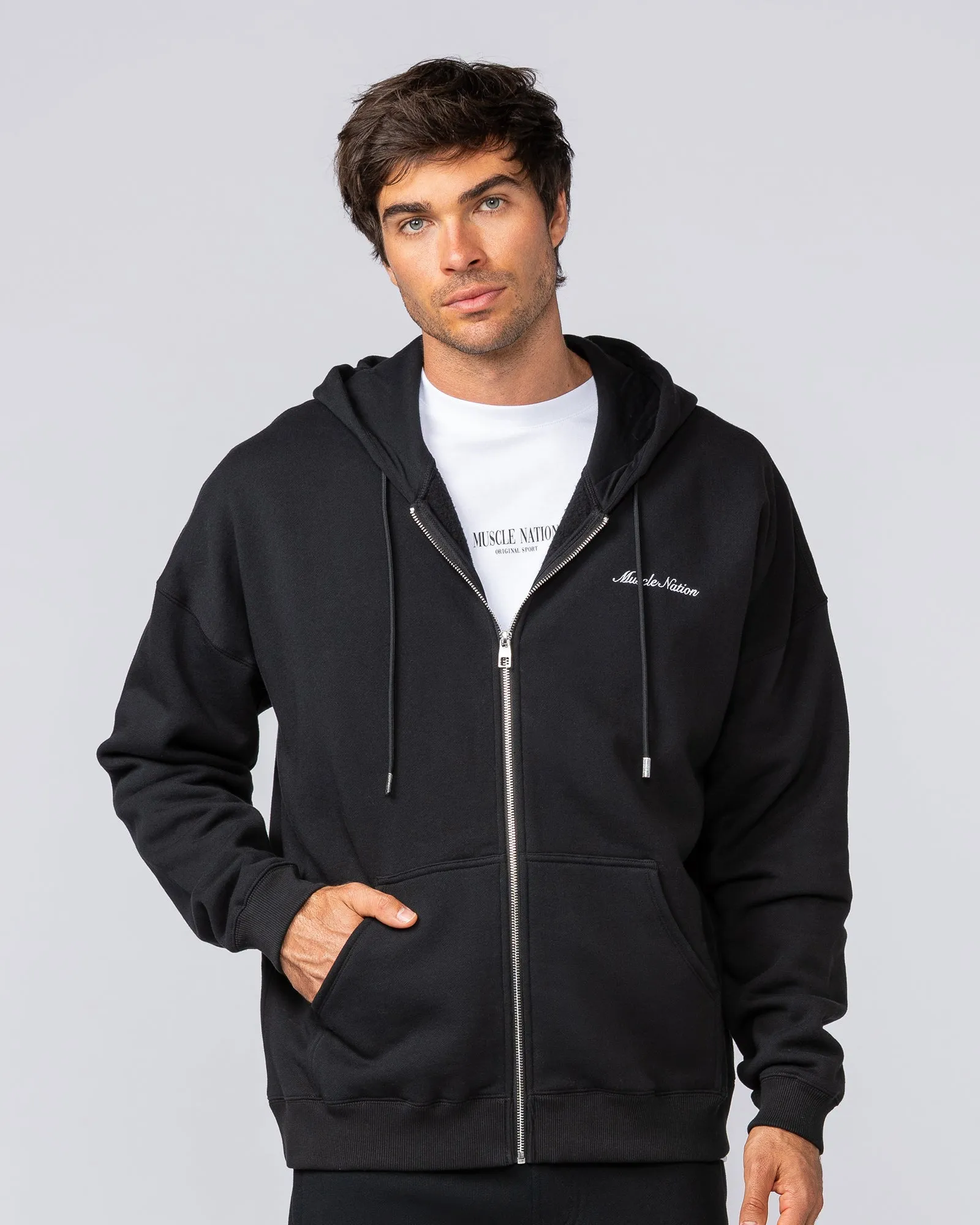 MN Classic Zip Through - Black sold by Muscle Nation product image thumbnail 3