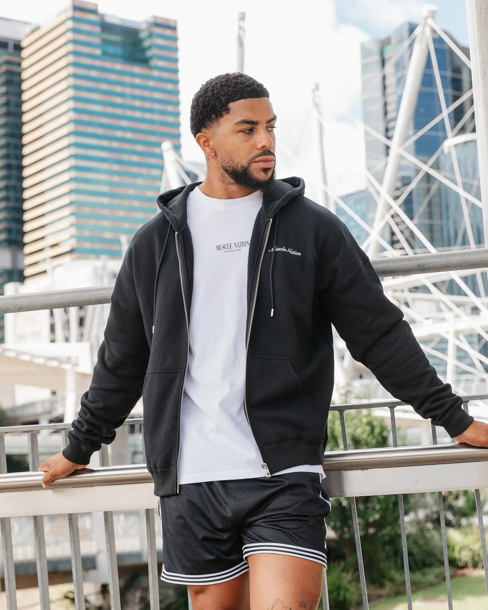 MN Classic Zip Through - Black sold by Muscle Nation