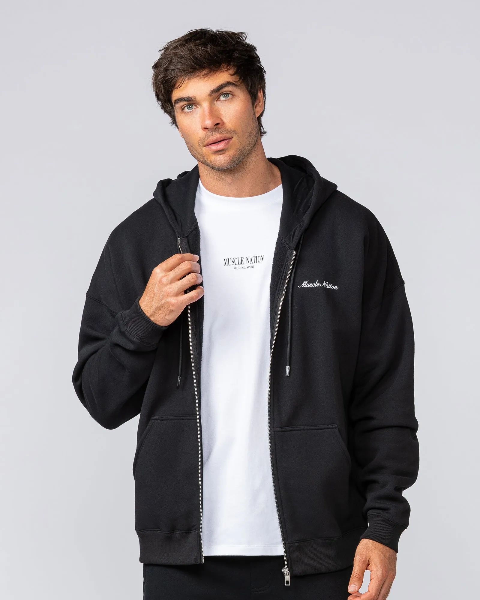 MN Classic Zip Through - Black sold by Muscle Nation product image thumbnail 2