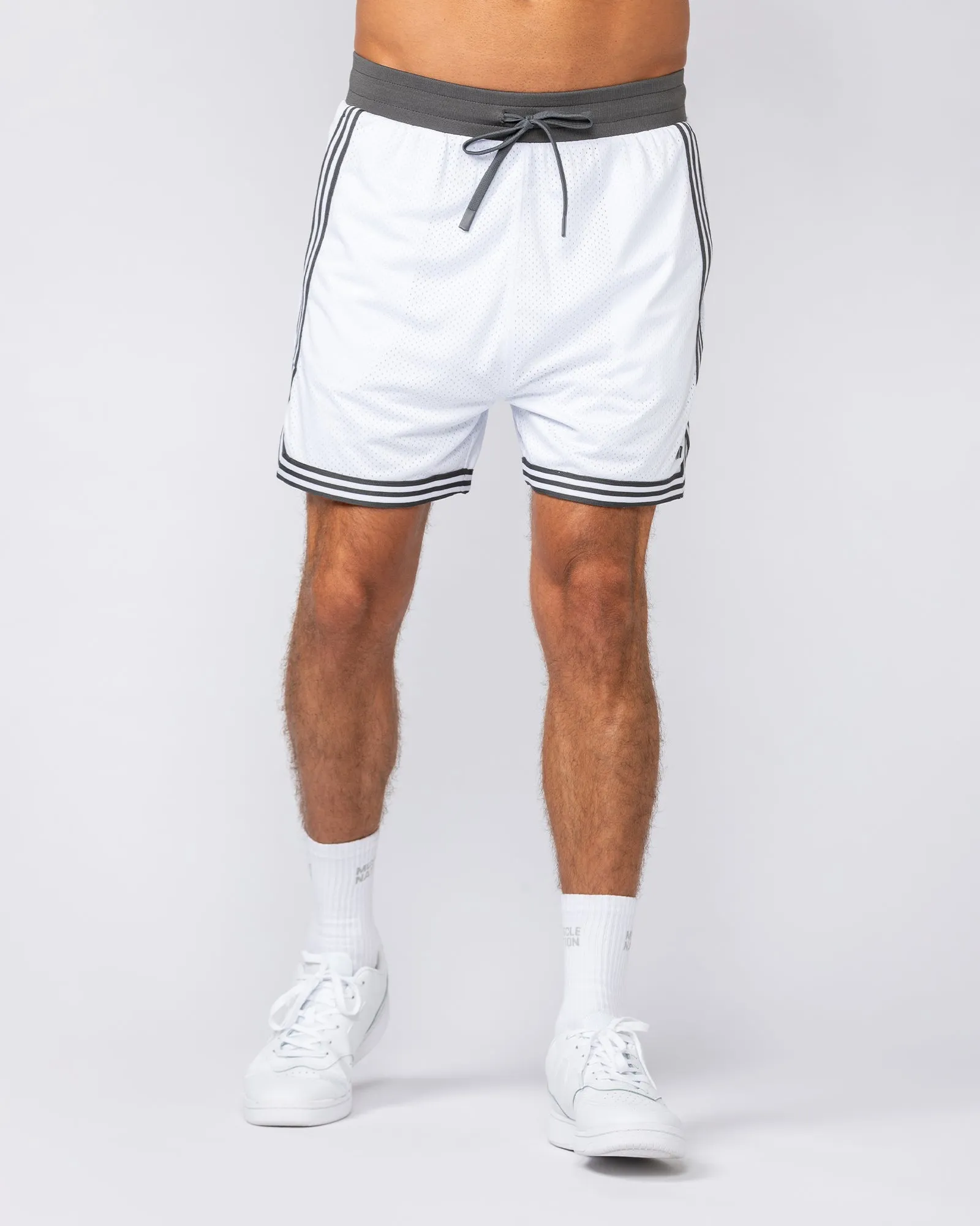 Courtside Basketball 5" Shorts - White sold by Muscle Nation product image thumbnail 3