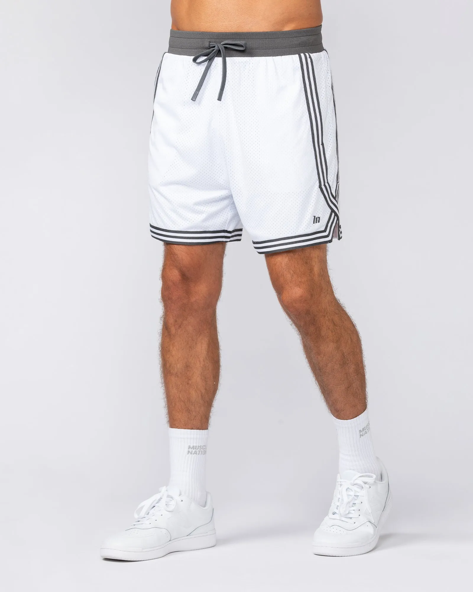 Courtside Basketball 5" Shorts - White sold by Muscle Nation product image thumbnail 2