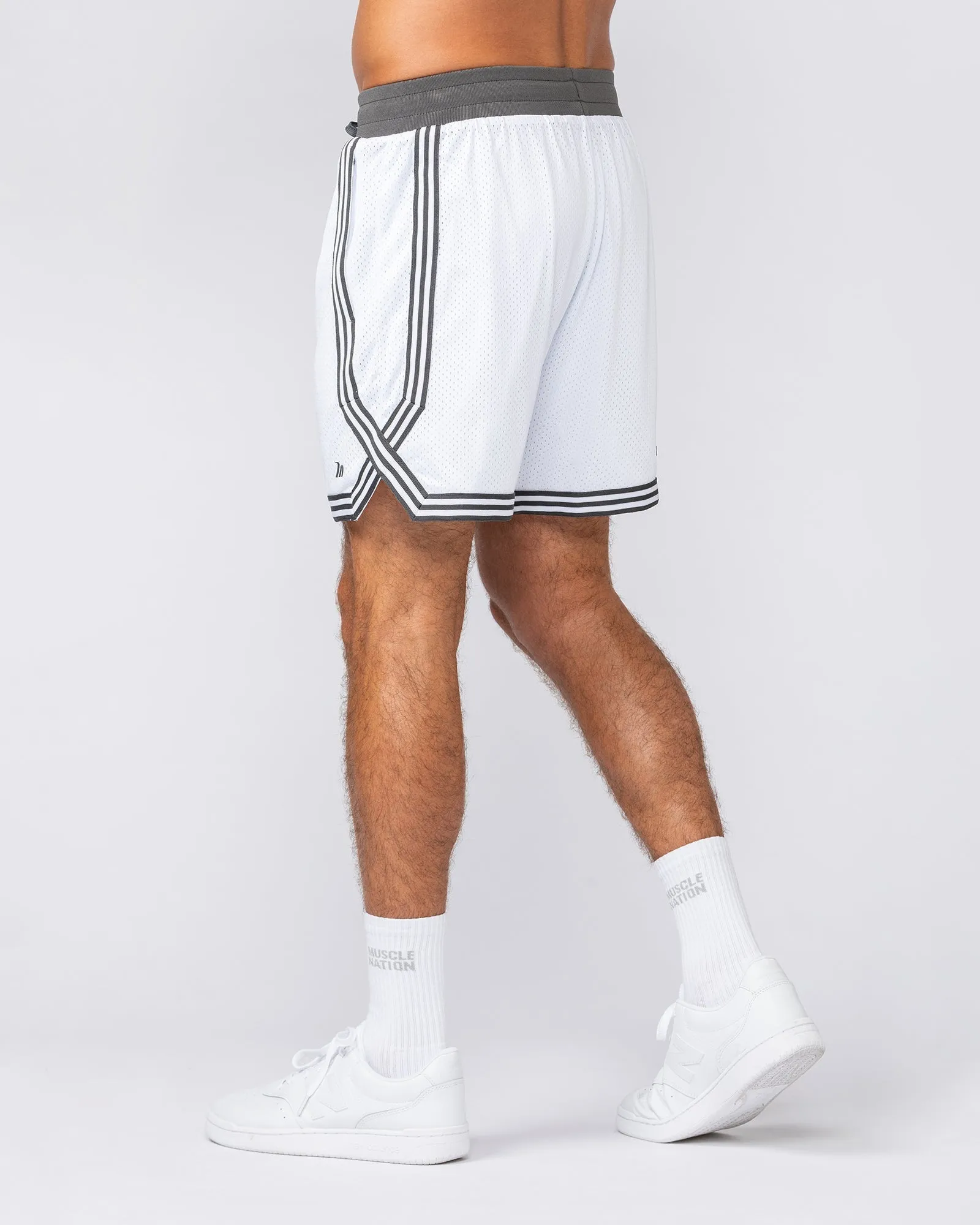 Courtside Basketball 5" Shorts - White sold by Muscle Nation product image thumbnail 4