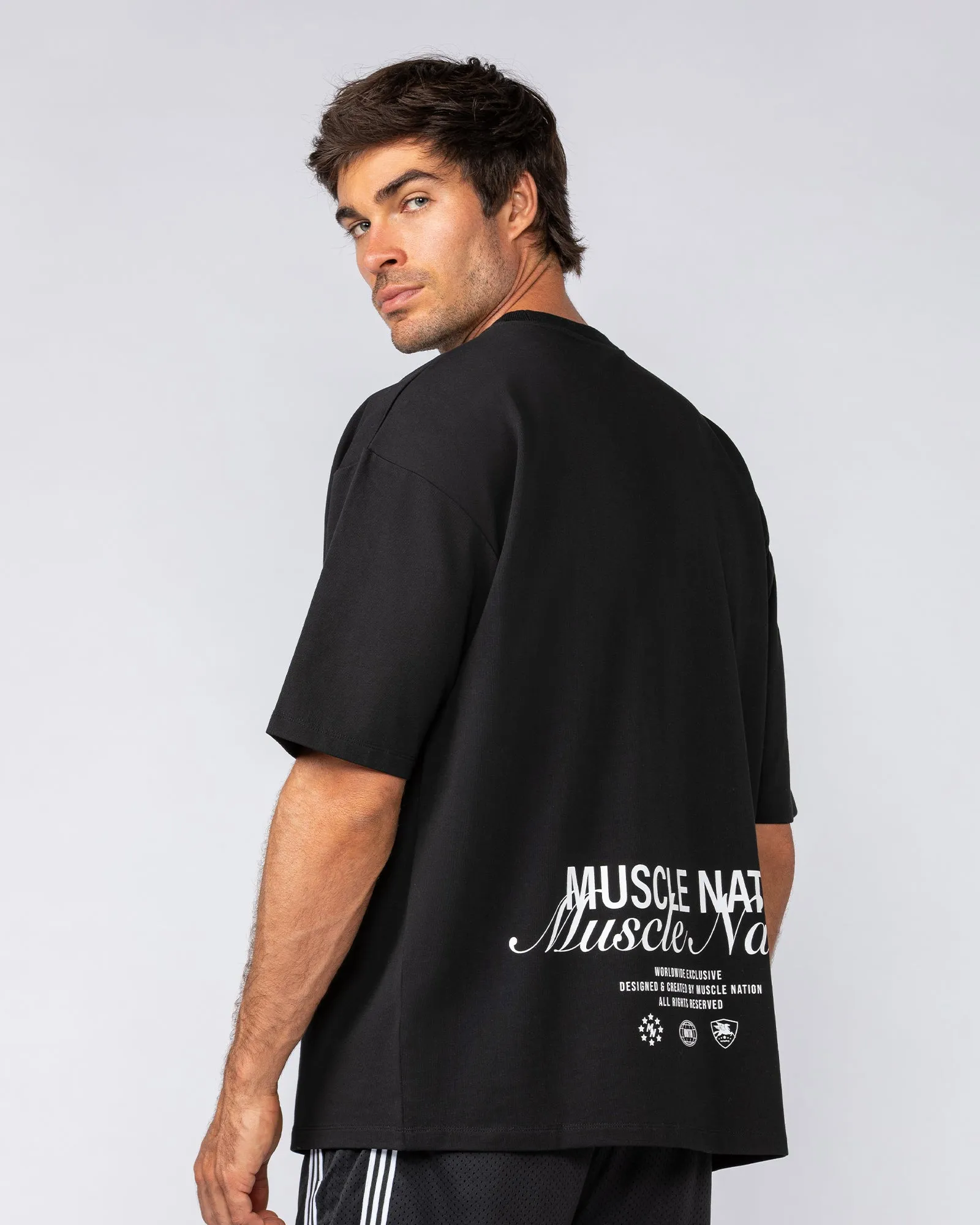 Loopback Oversized Tee - Black sold by Muscle Nation product image thumbnail 4
