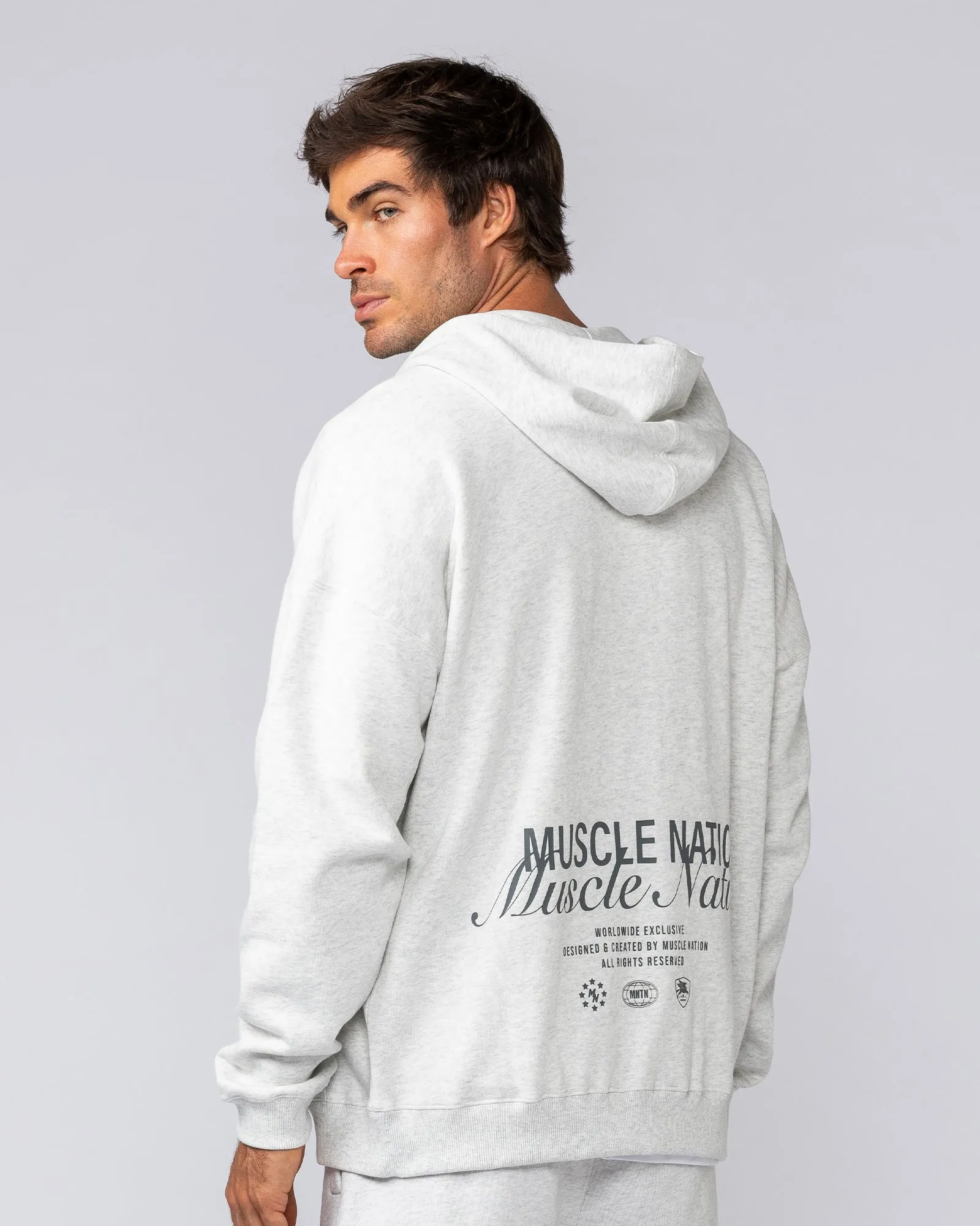 MN Classic Zip Through - Snow Grey Marl sold by Muscle Nation product image thumbnail 4