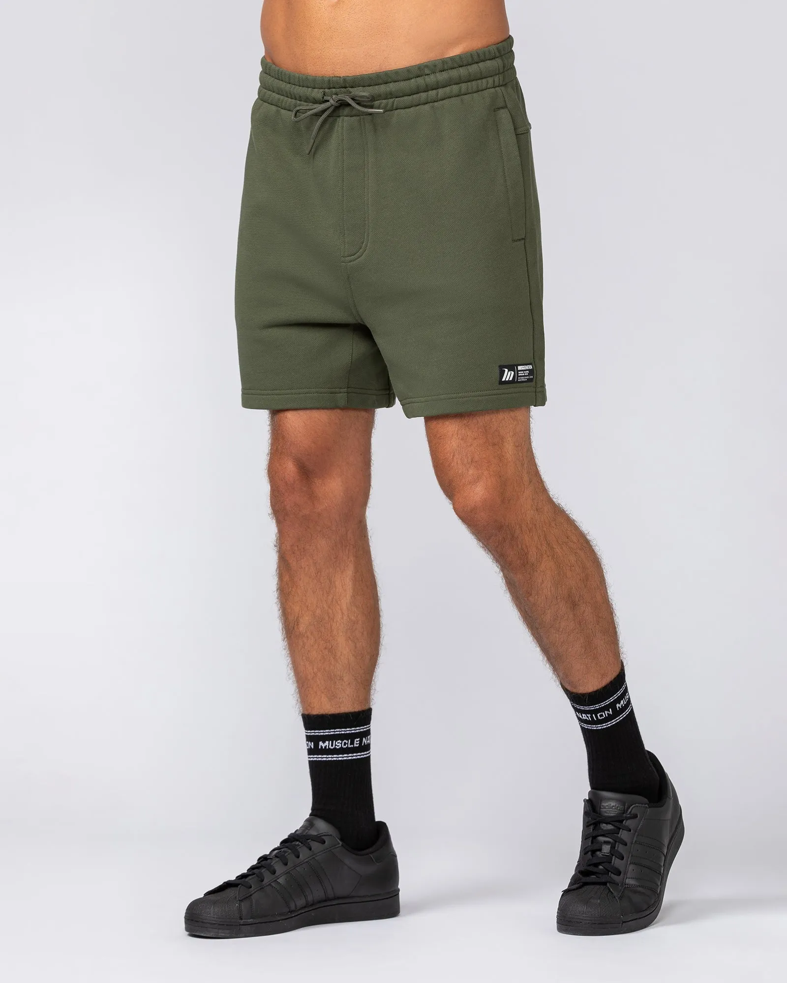 Sweat 5" Shorts - Dark Khaki sold by Muscle Nation