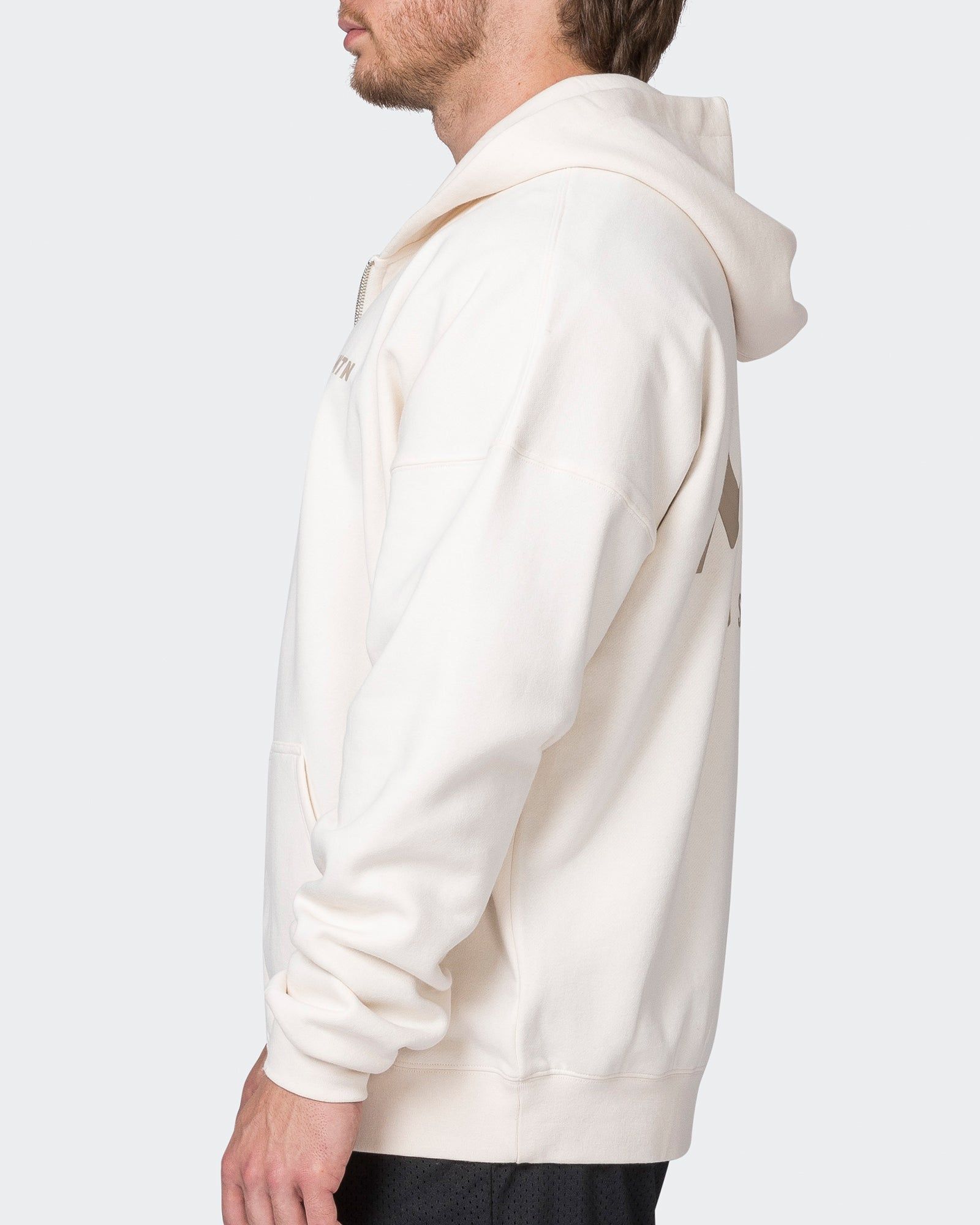 Mens Vintage Oversized Zip Up Hoodie - Travertine sold by Muscle Nation product image thumbnail 5