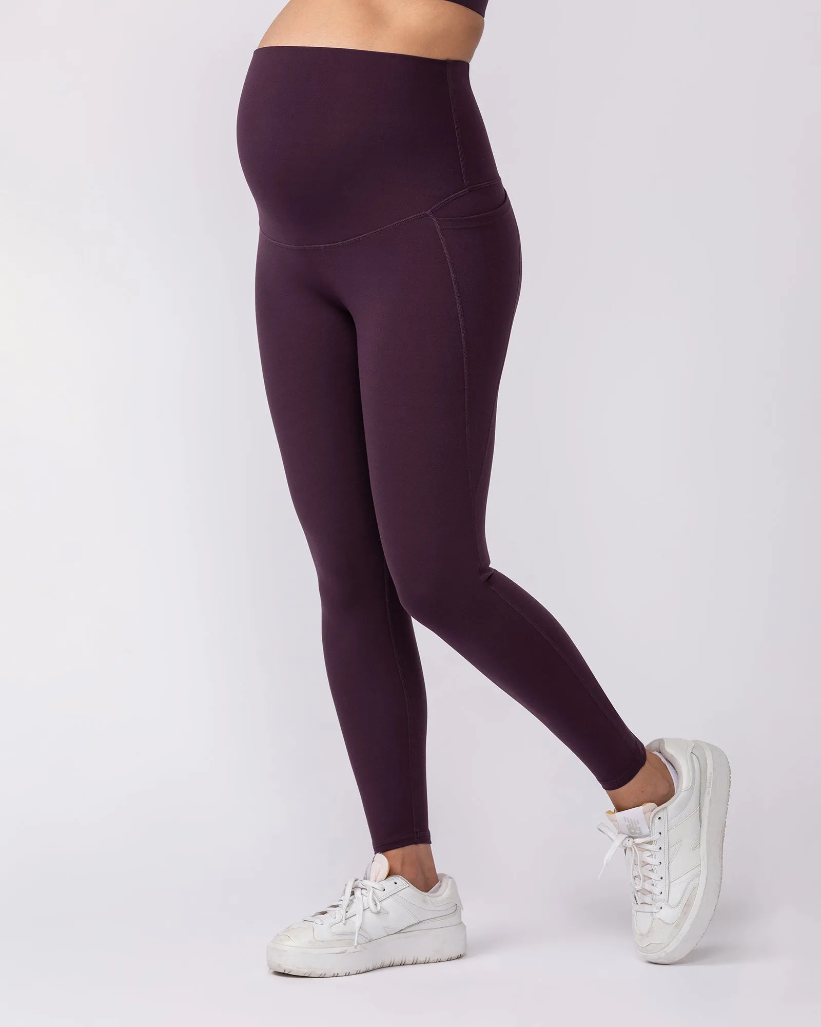 Maternity Everyday Pocket Leggings - Midnight Plum sold by Muscle Nation