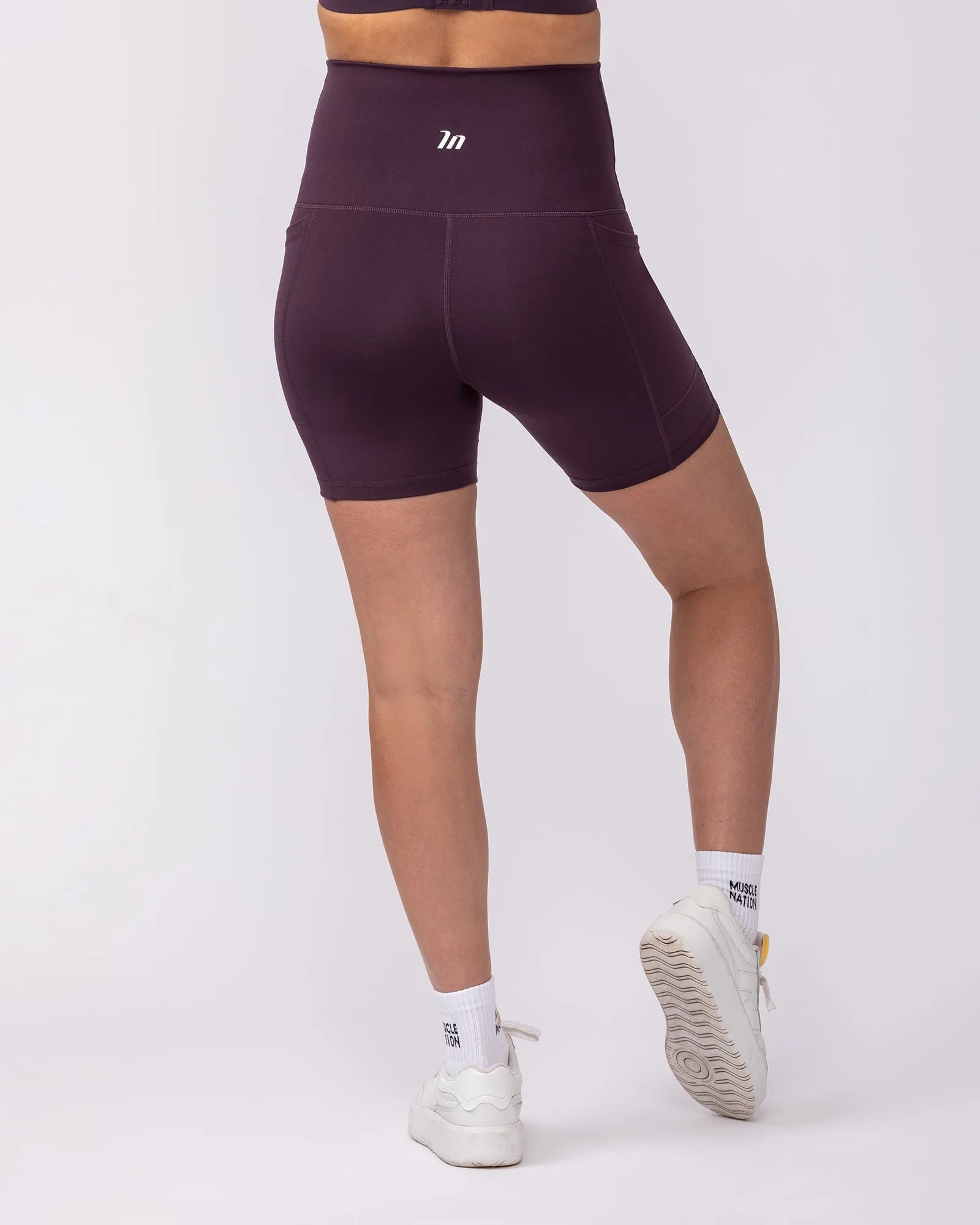 Maternity Everyday Pocket Bike Shorts - Midnight Plum sold by Muscle Nation product image thumbnail 5