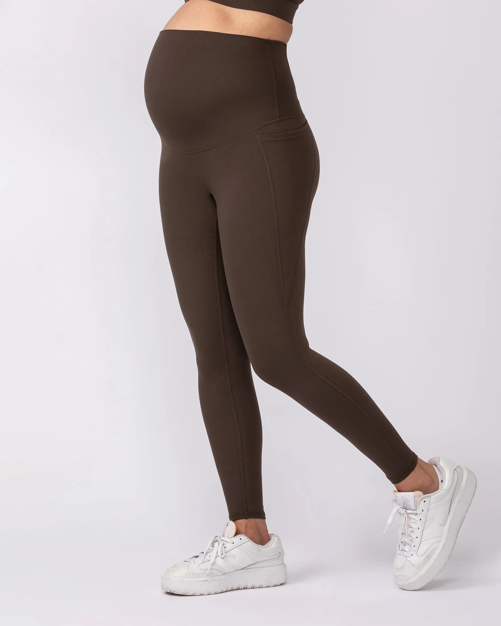 Maternity Everyday Pocket Leggings - Deep Brown sold by Muscle Nation product image thumbnail 3