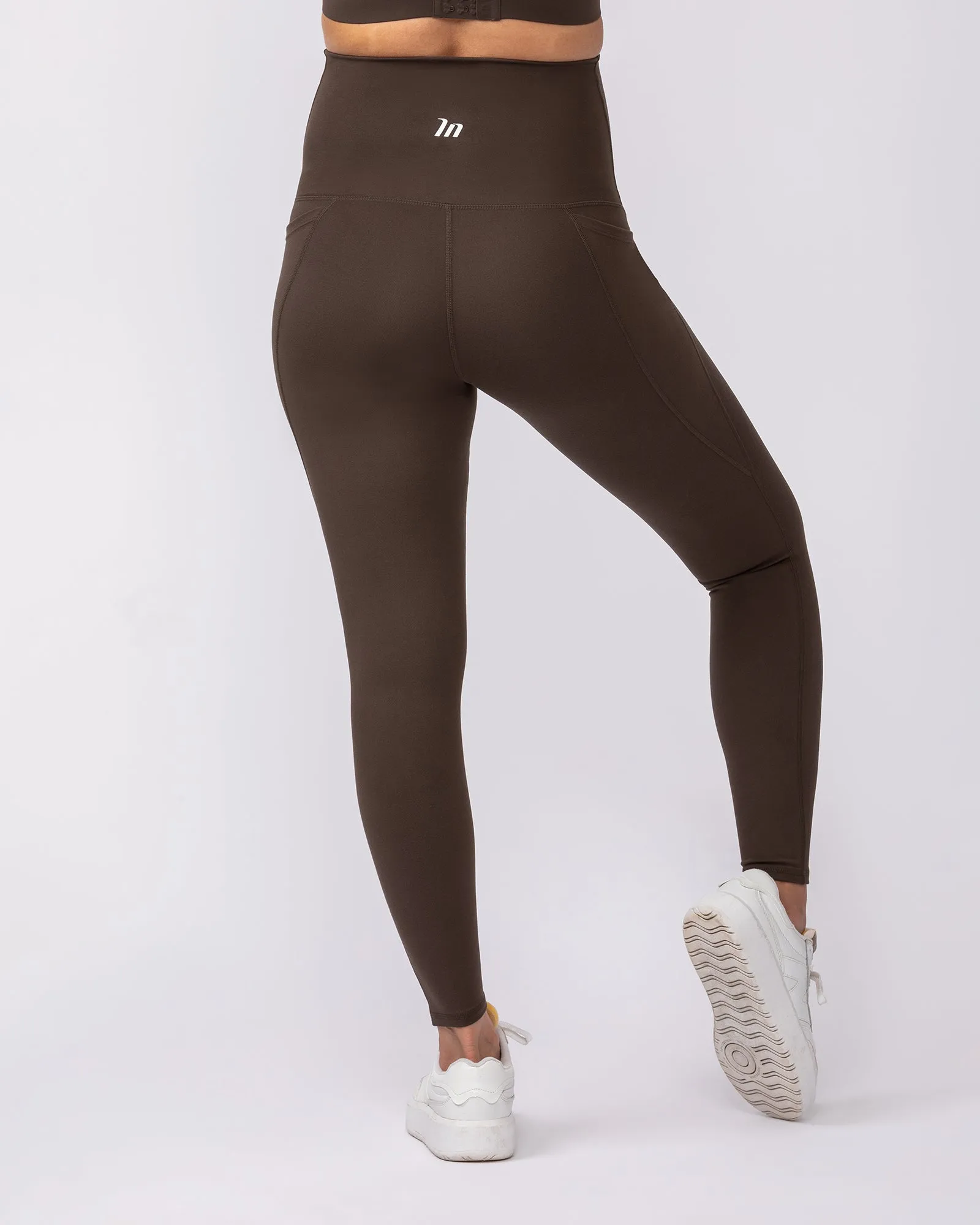 Maternity Everyday Pocket Leggings - Deep Brown sold by Muscle Nation product image thumbnail 5