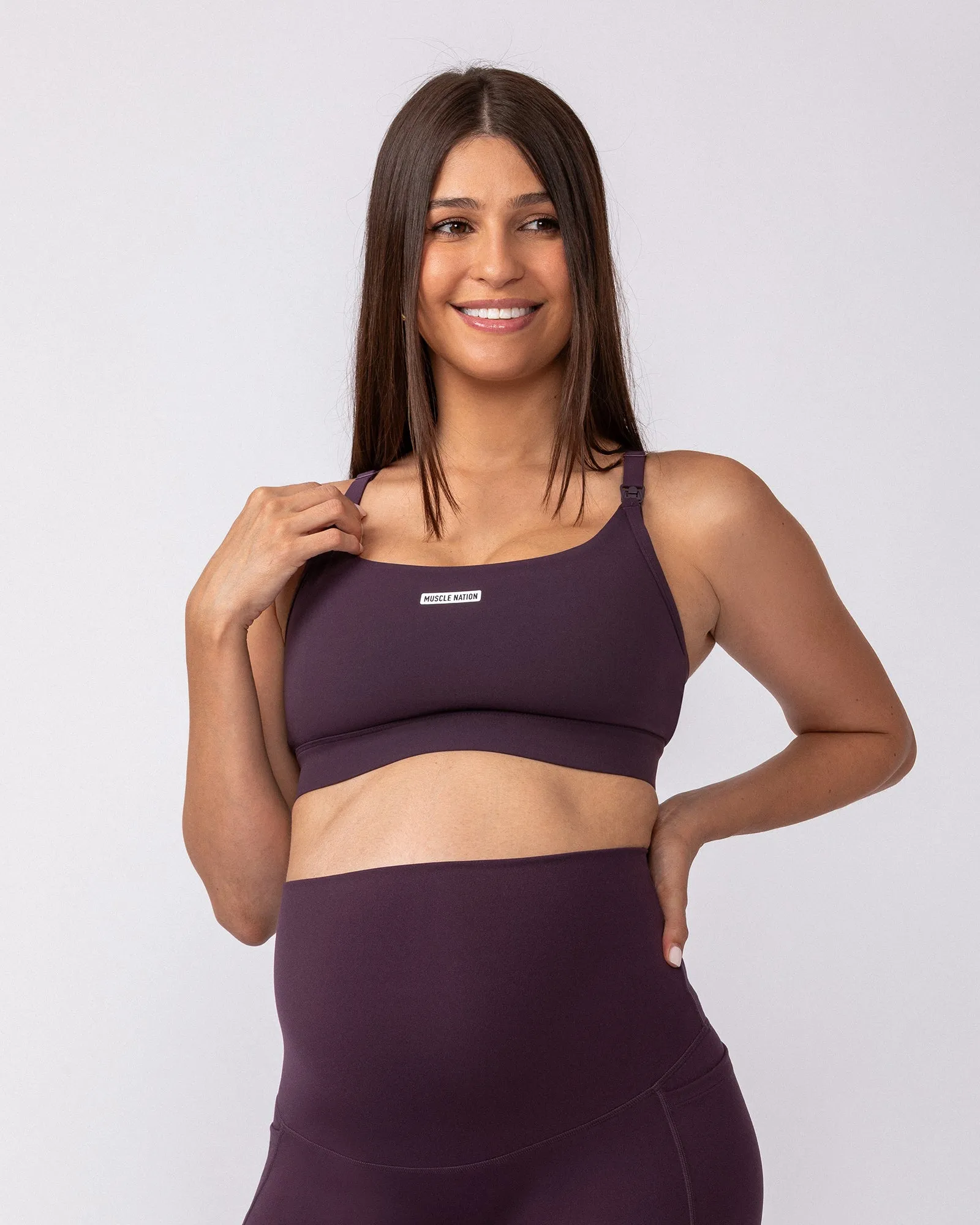 Maternity Aura Bra - Midnight Plum sold by Muscle Nation