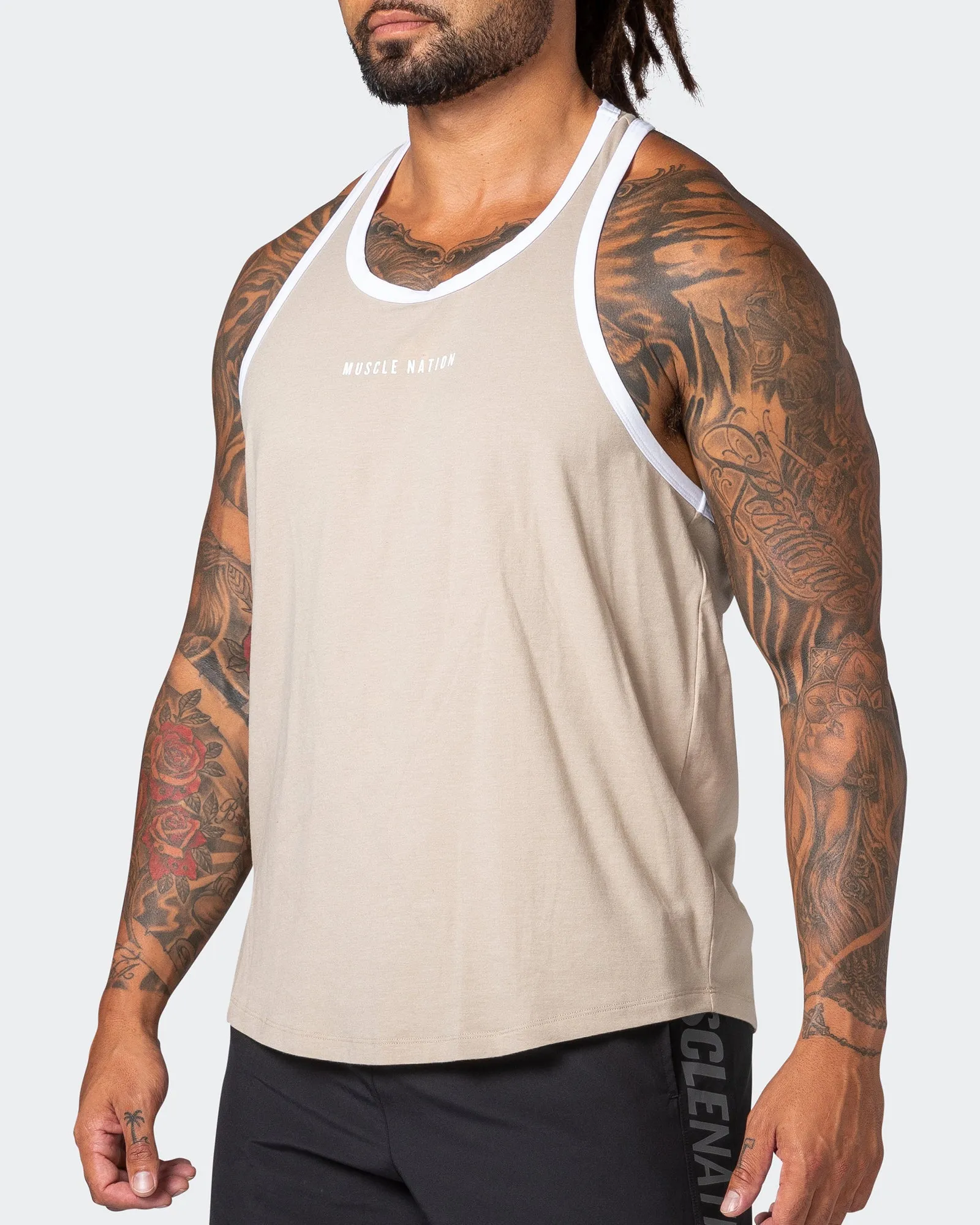 Striker Y Back Singlet - Bone Marl sold by Muscle Nation product image thumbnail 3