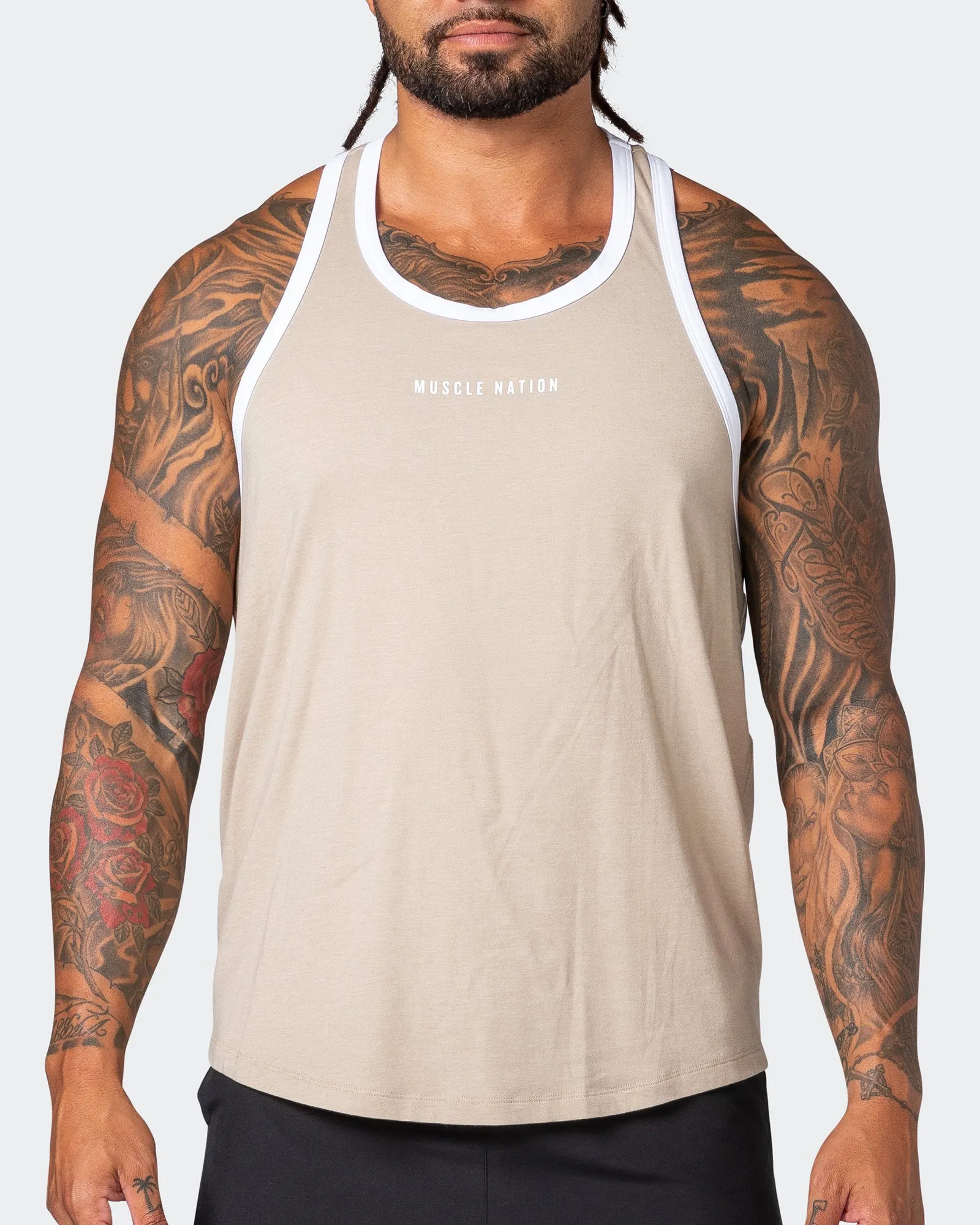 Striker Y Back Singlet - Bone Marl sold by Muscle Nation product image thumbnail 2