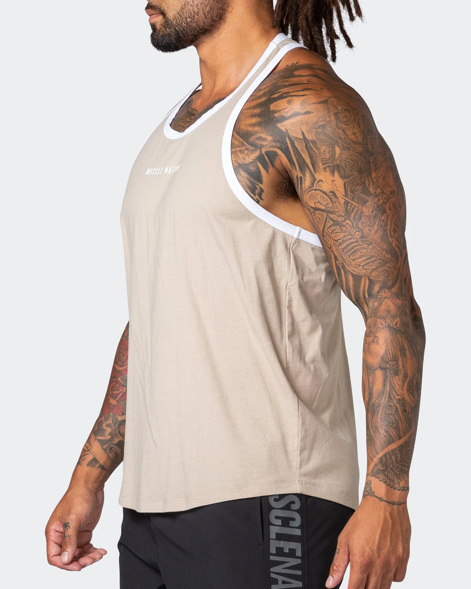 Striker Y Back Singlet - Bone Marl sold by Muscle Nation product image thumbnail 4