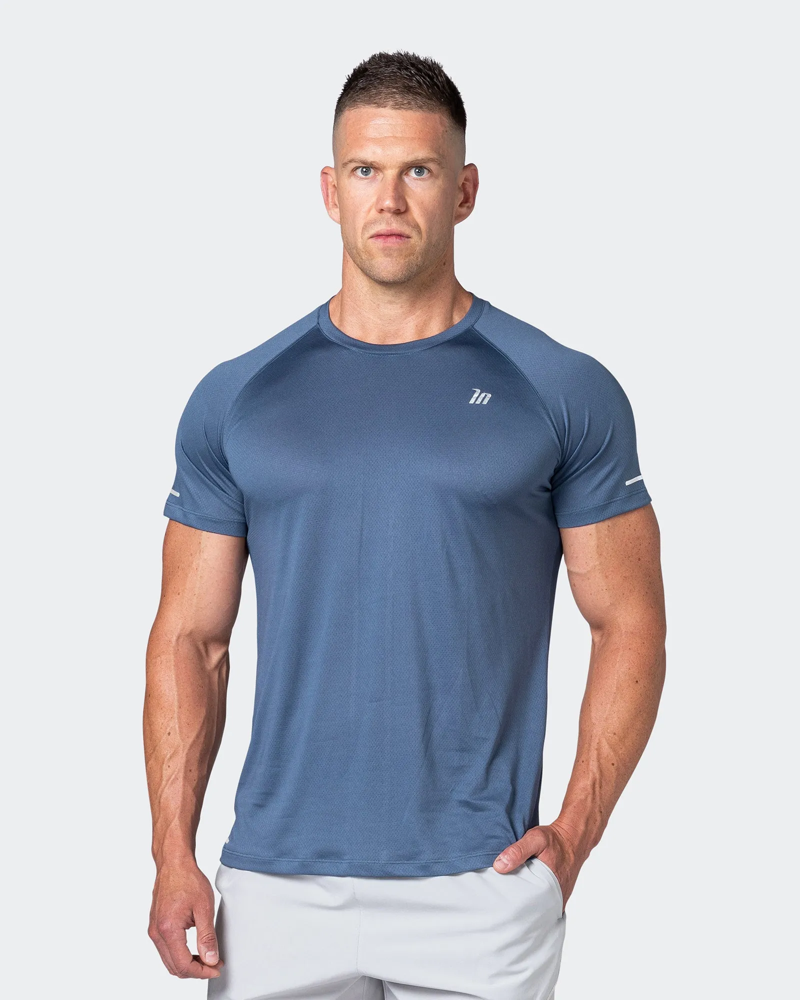 Reflective Training Tee - Denim Blue sold by Muscle Nation