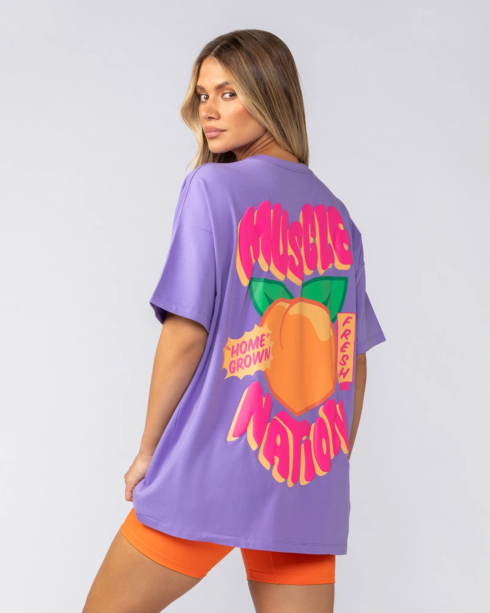 Peachy Oversized Tee - Orchid sold by Muscle Nation