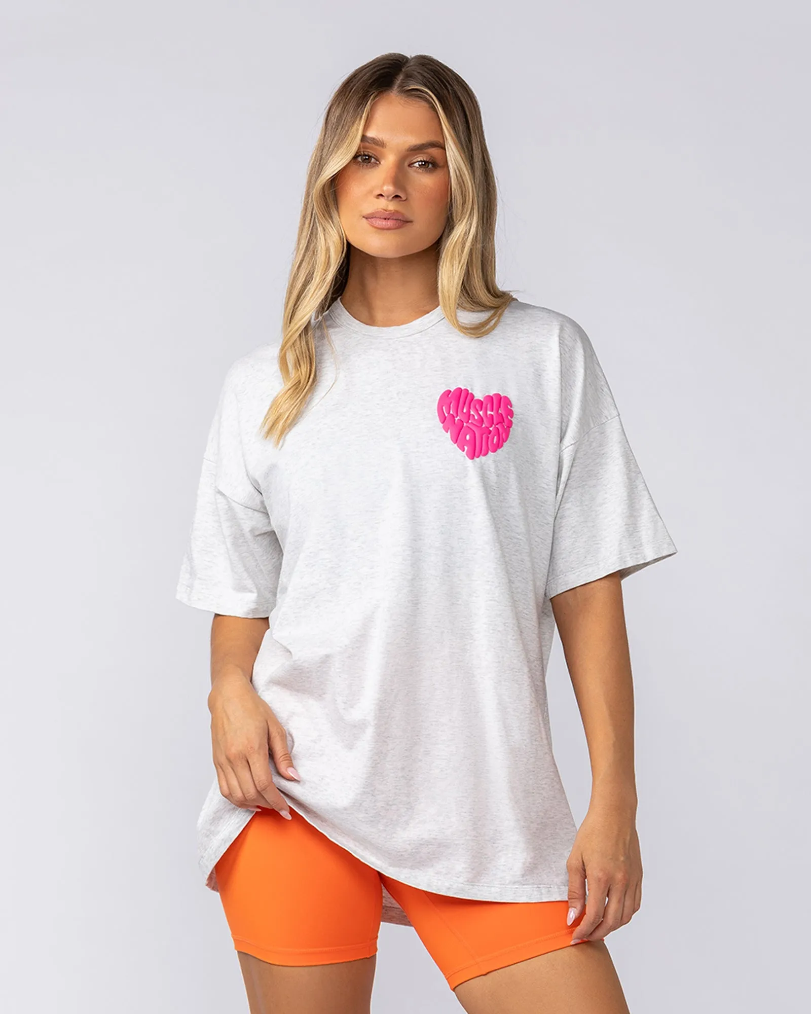 Peachy Oversized Tee - Snow Grey Marl sold by Muscle Nation product image thumbnail 2