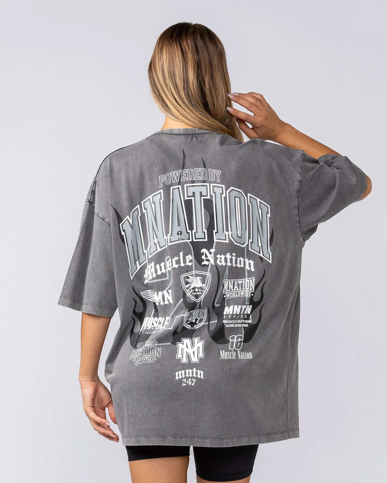 Beast Mode Oversized Vintage Tee - Washed Tornado (Monochrome) sold by Muscle Nation product image thumbnail 2