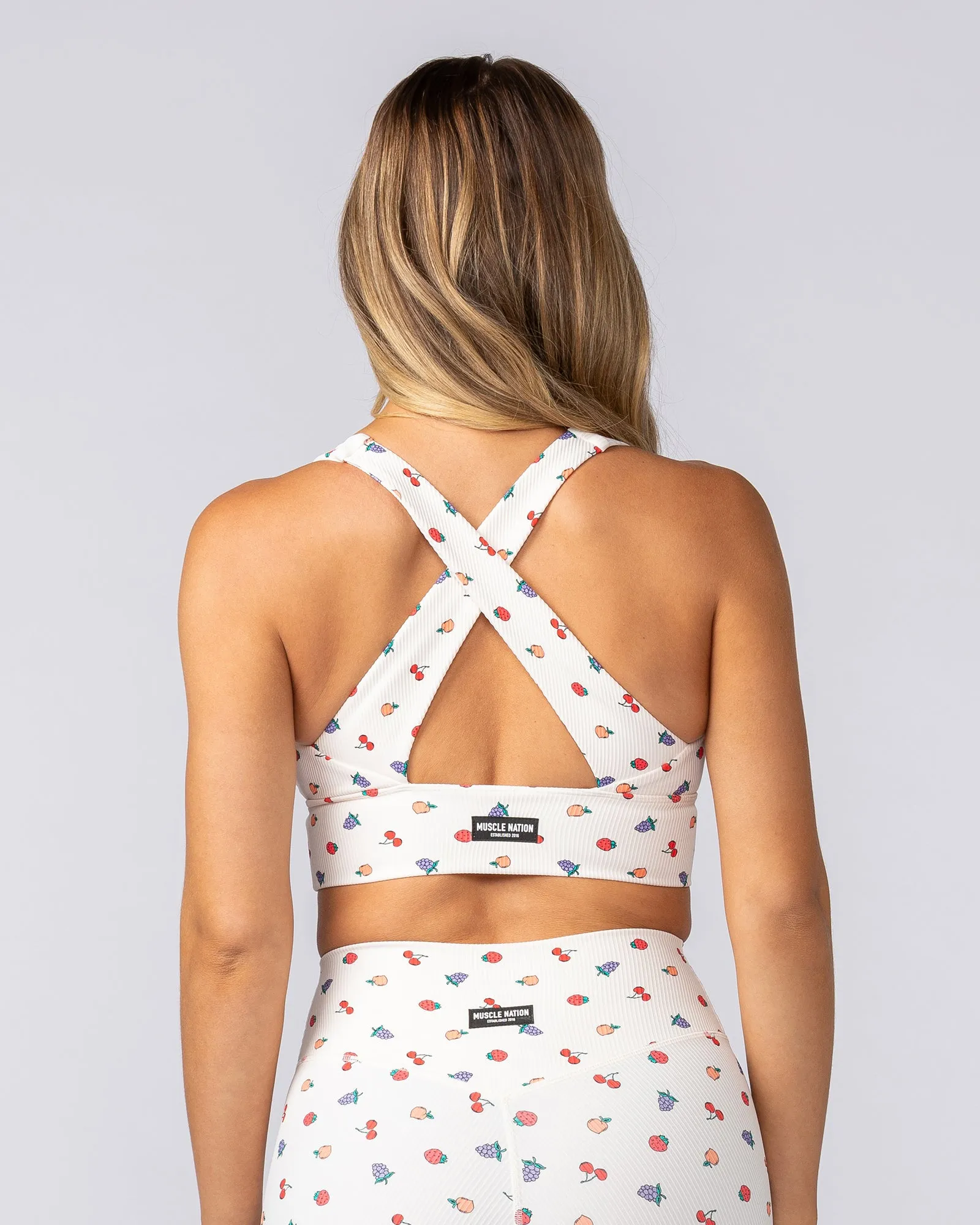 Lover Longline Rib Bra - Smoothie Print sold by Muscle Nation product image thumbnail 5