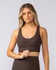 Lover Longline Rib Bra - Cocoa sold by Muscle Nation