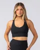 Lover Longline Rib Bra - Black sold by Muscle Nation