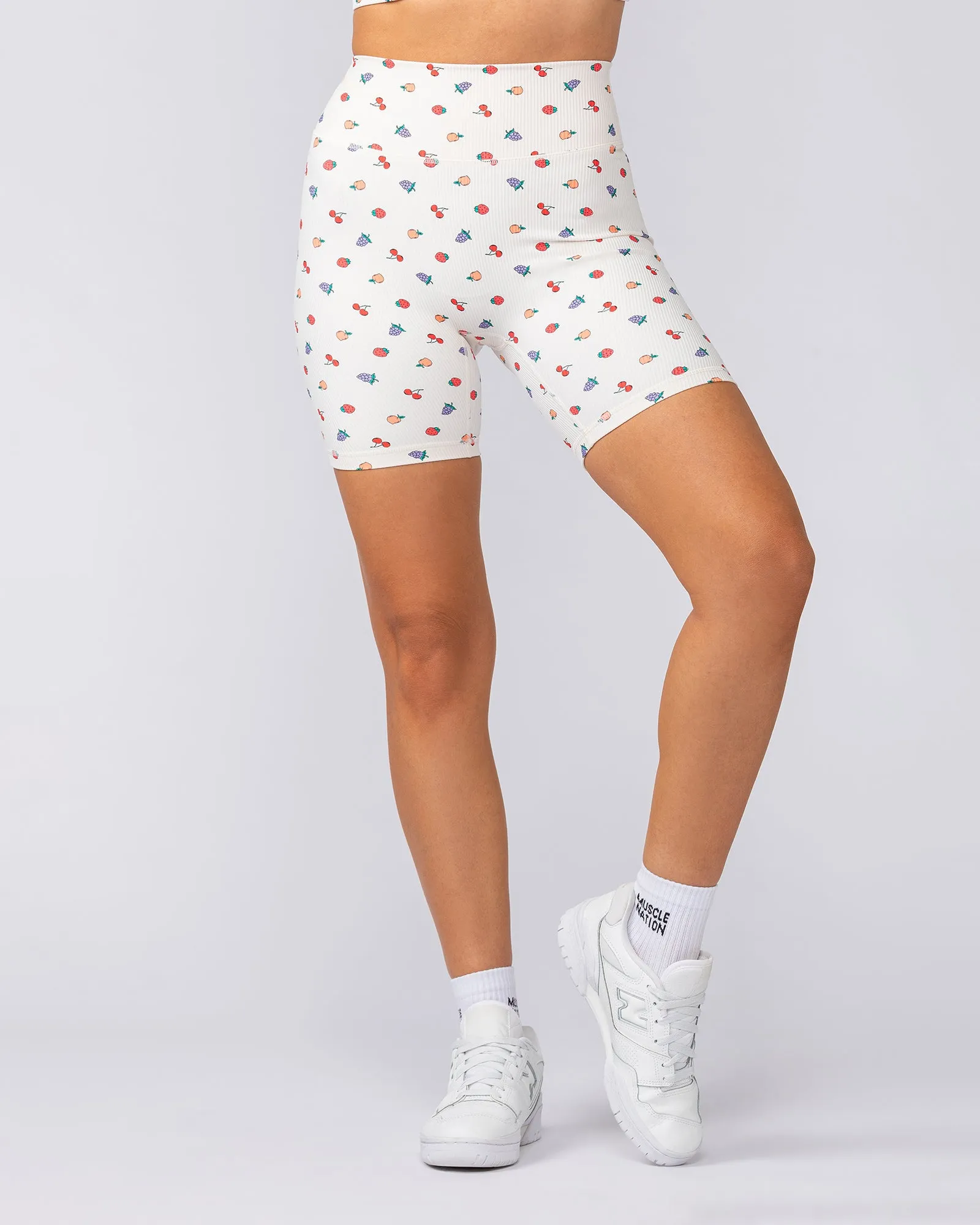 Zero Rise Rib Bike Shorts - Smoothie Print sold by Muscle Nation product image thumbnail 2