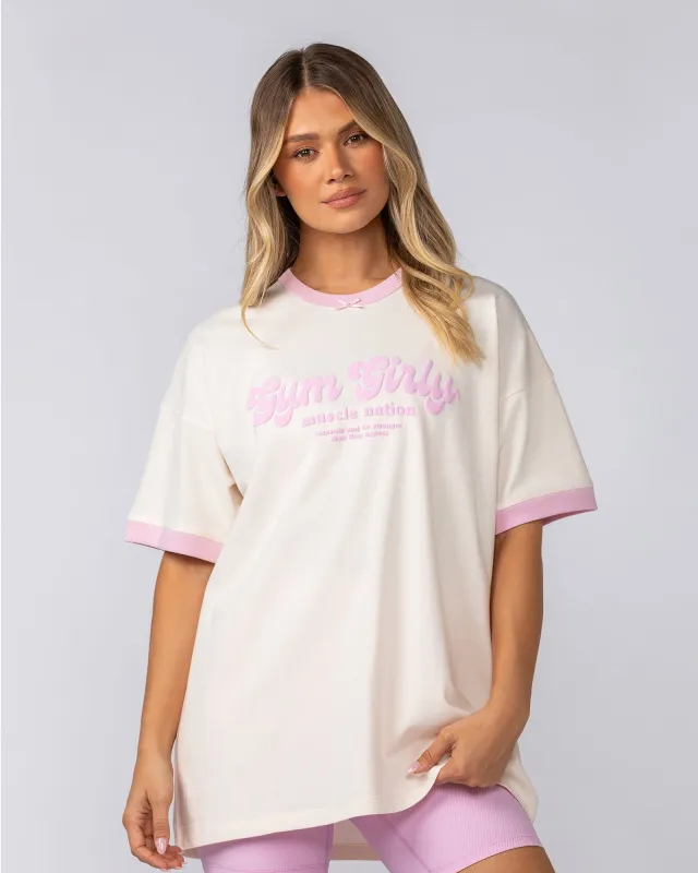Gym Girly Oversized Tee - Travertine sold by Muscle Nation