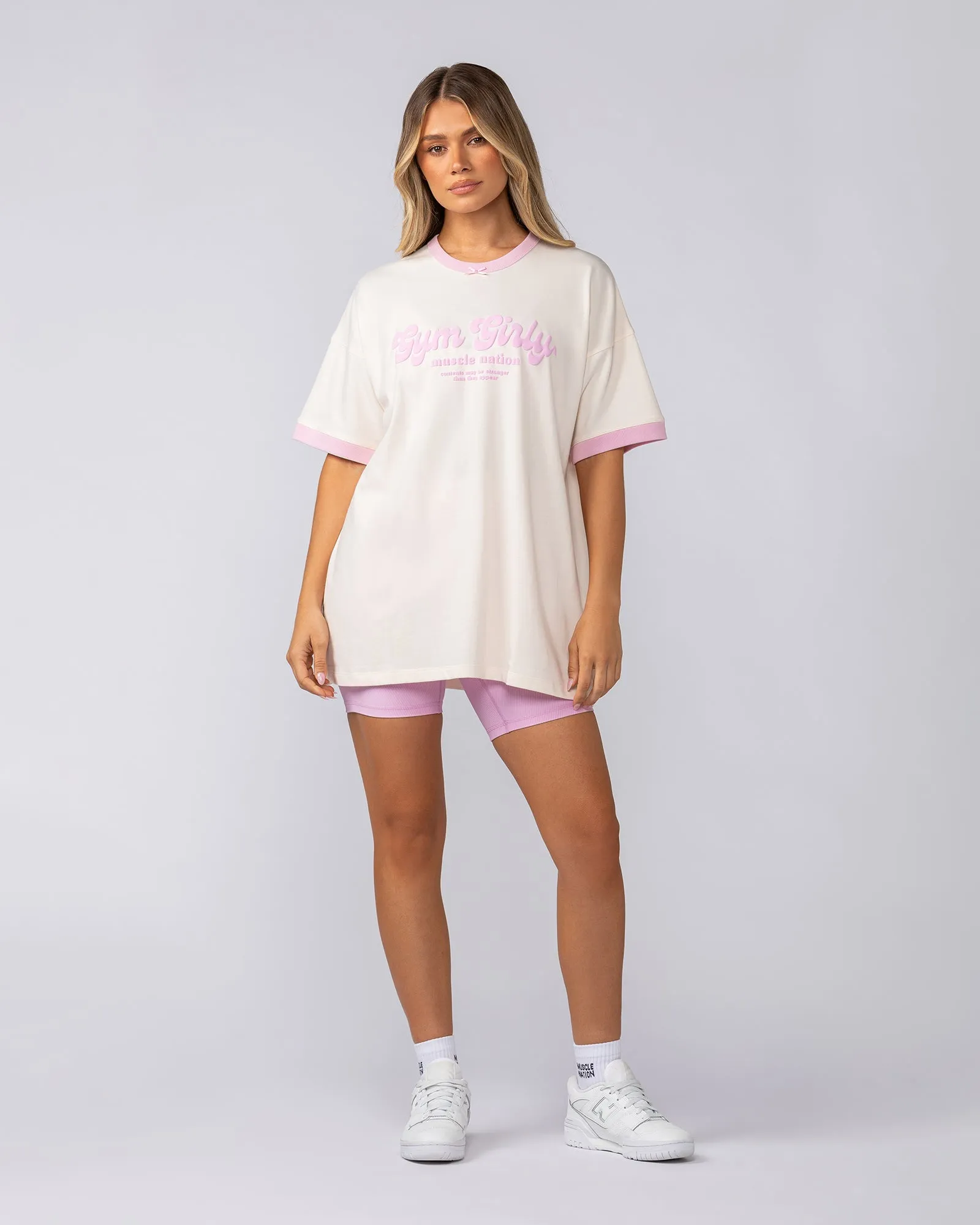 Gym Girly Oversized Tee - Travertine sold by Muscle Nation product image thumbnail 5