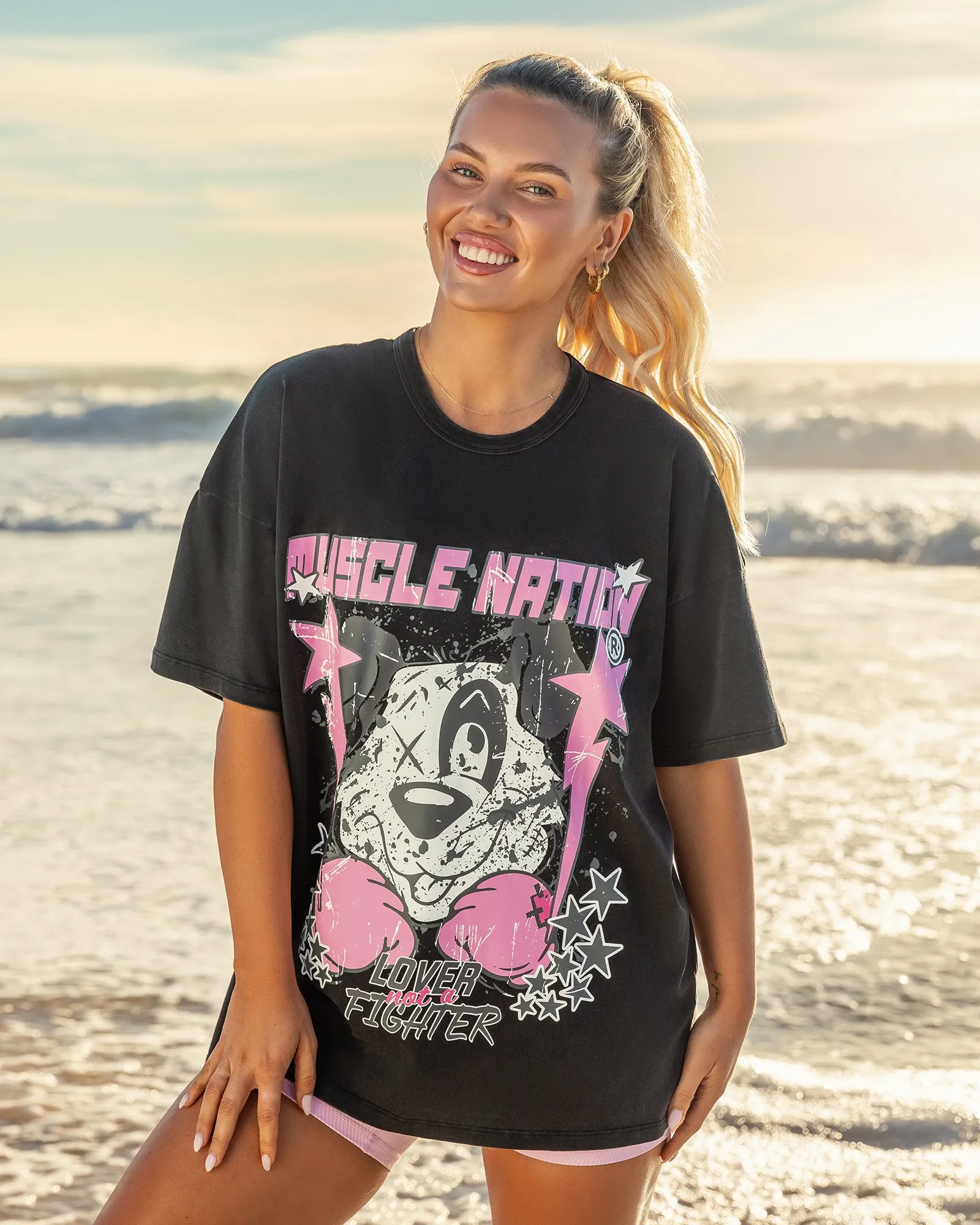 TKO Oversized Vintage Tee - Washed Black sold by Muscle Nation