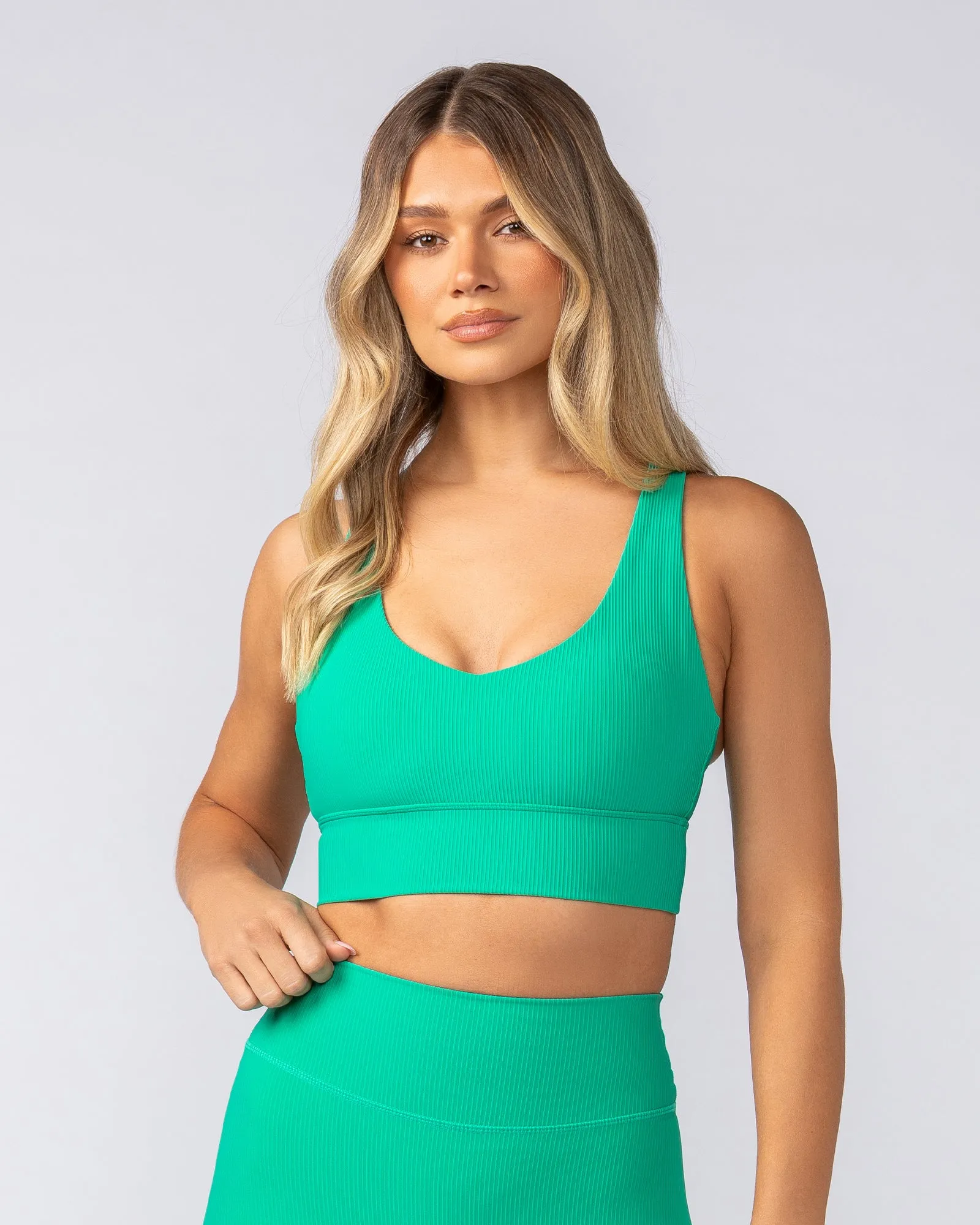 Lover Longline Rib Bra - Palm Leaf sold by Muscle Nation product image thumbnail 2