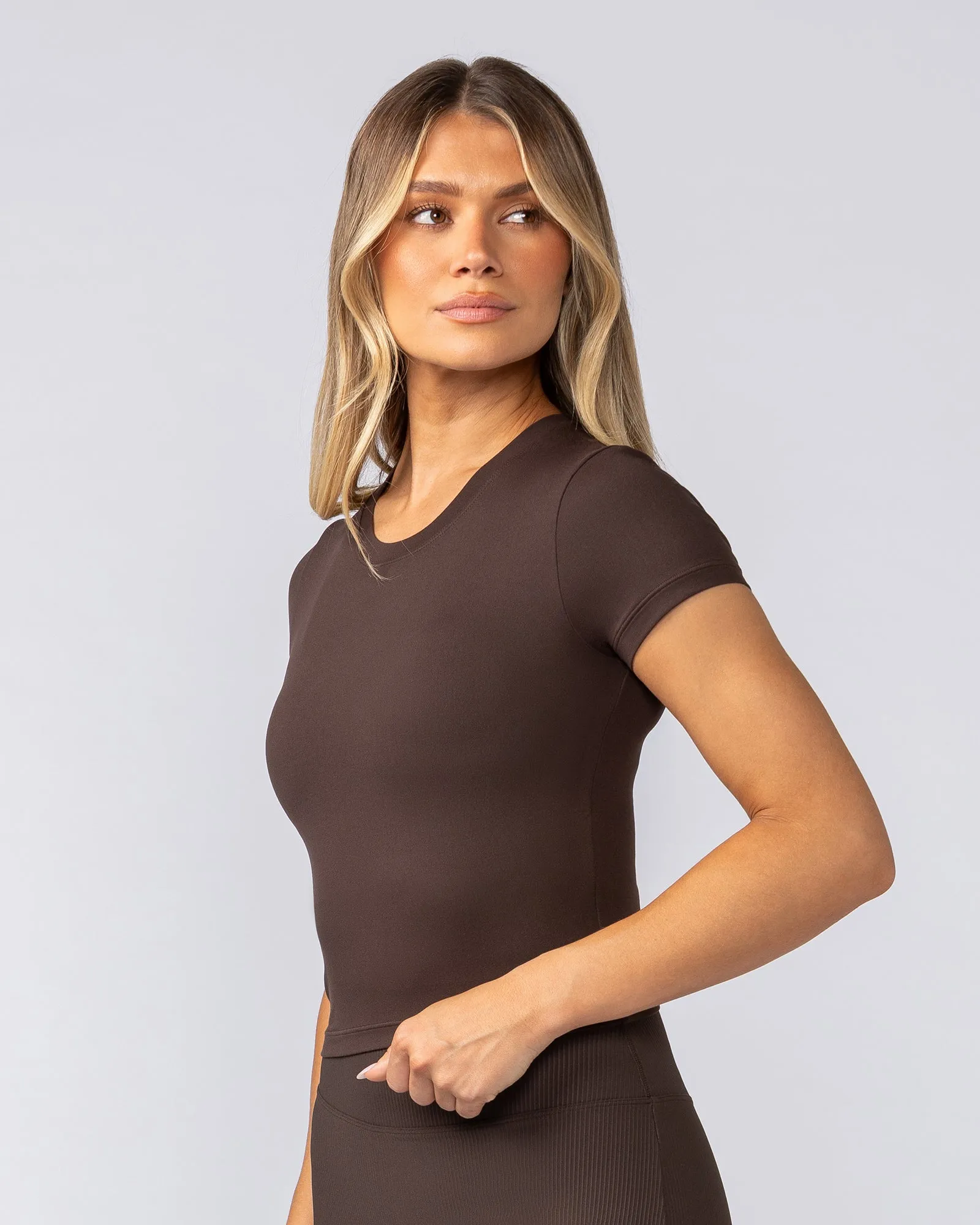 Essential Cropped Tee - Cocoa sold by Muscle Nation product image thumbnail 2