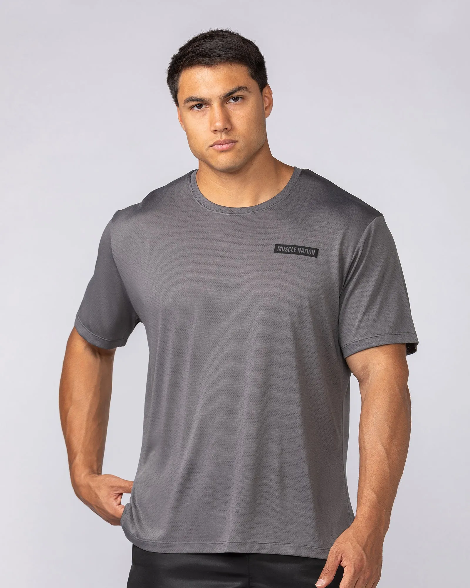 Relaxed Active Tee - Gunmetal sold by Muscle Nation