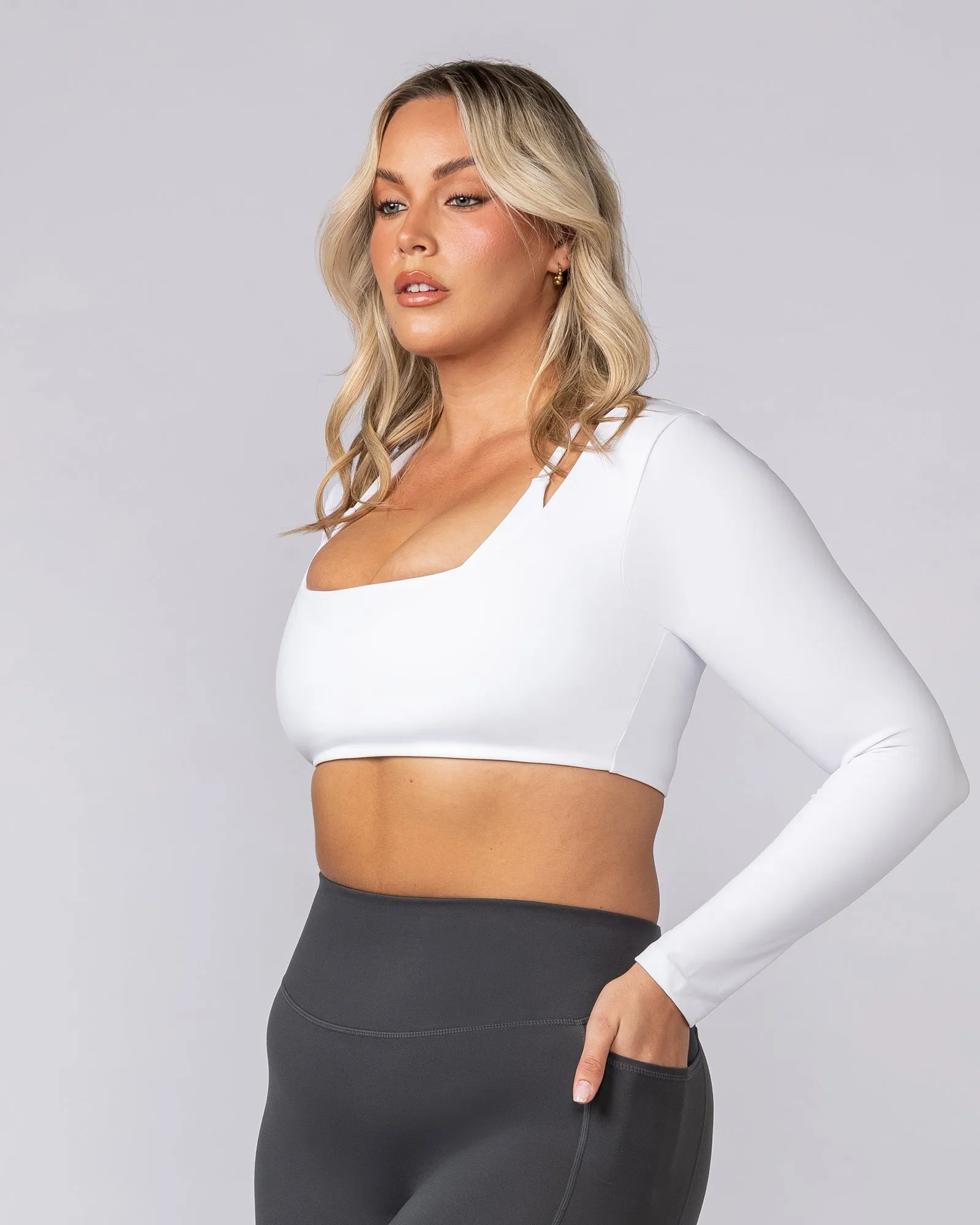 Ultimate Long Sleeve Top - White sold by Muscle Nation product image thumbnail 2