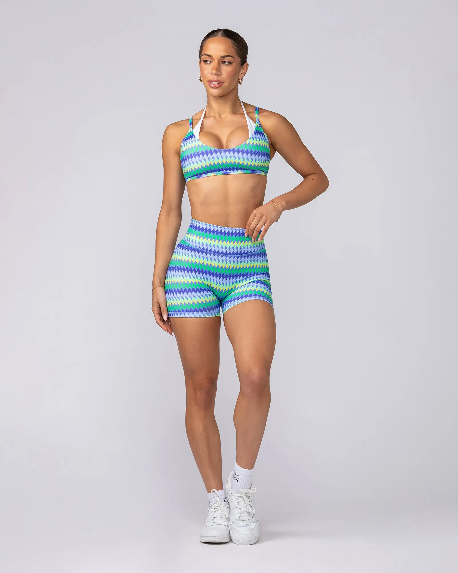 Stellar Bralette - Blue Fiesta Print sold by Muscle Nation product image thumbnail 5
